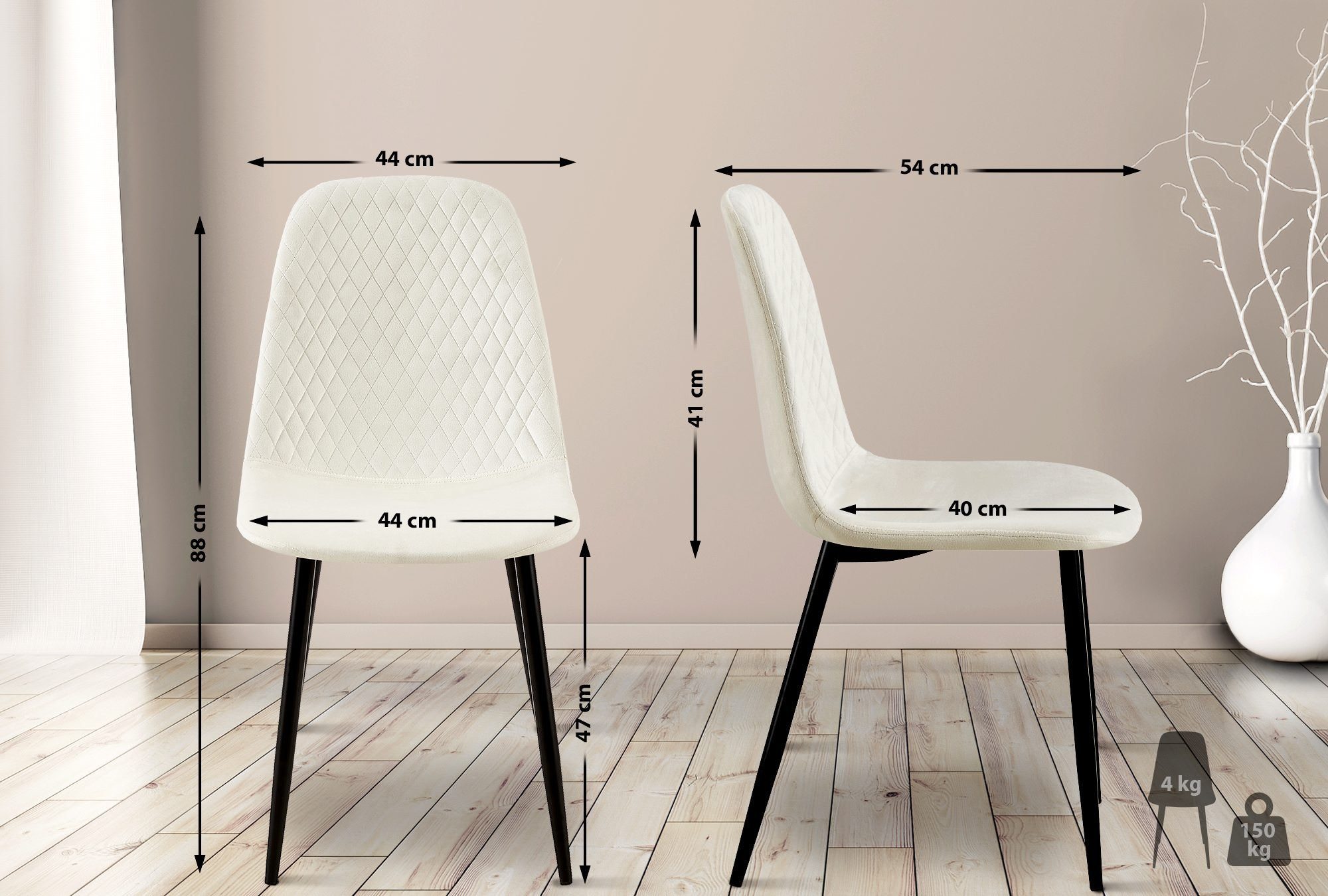 CLP Esszimmerstuhl Giverny (4er Set), mit günstig online kaufen