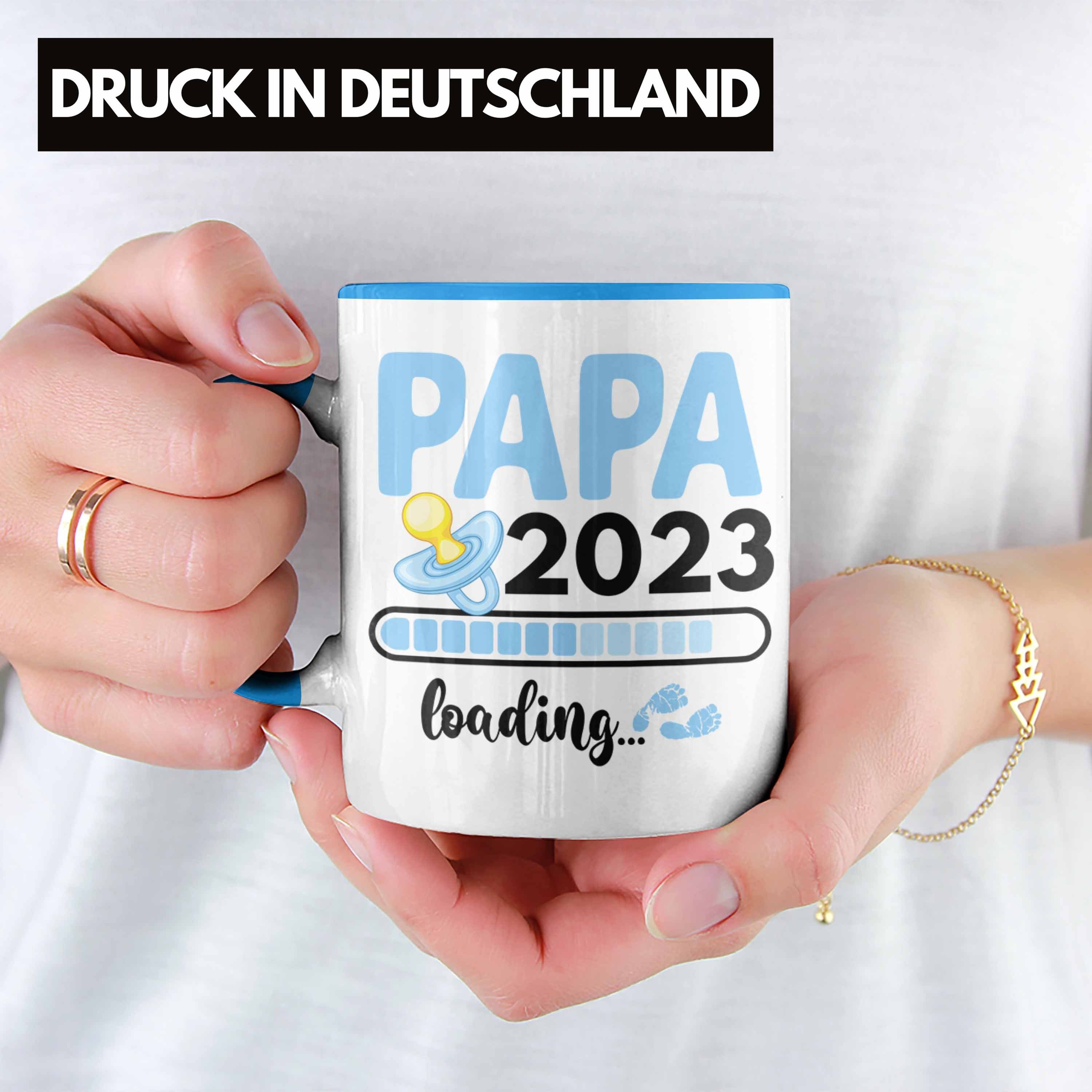 Trendation Papa Trendation - Tasse Schwanger 2023 Loading Tasse Blau