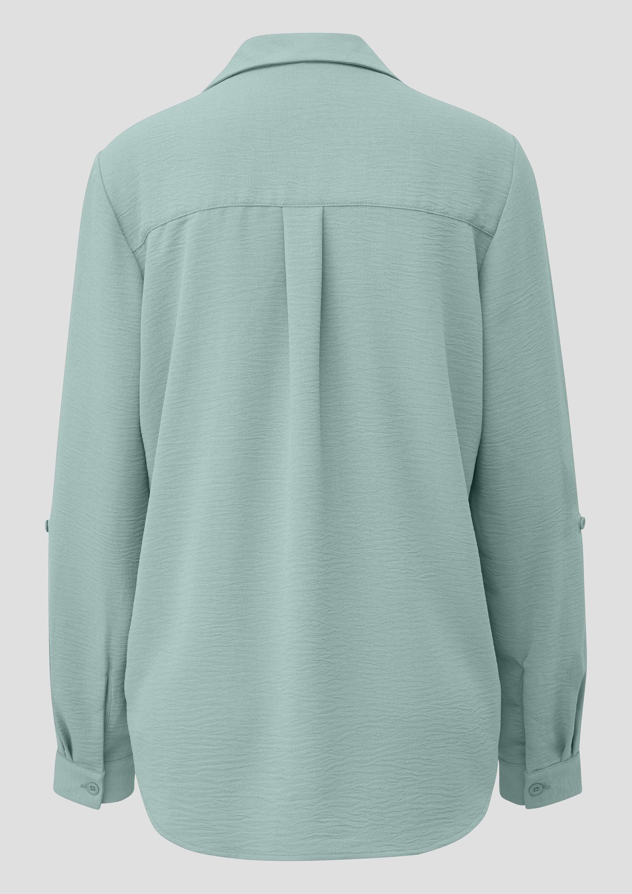 QS Langarmbluse Bluse Crêpebluse mit Turn-up-Ärmel günstig online kaufen