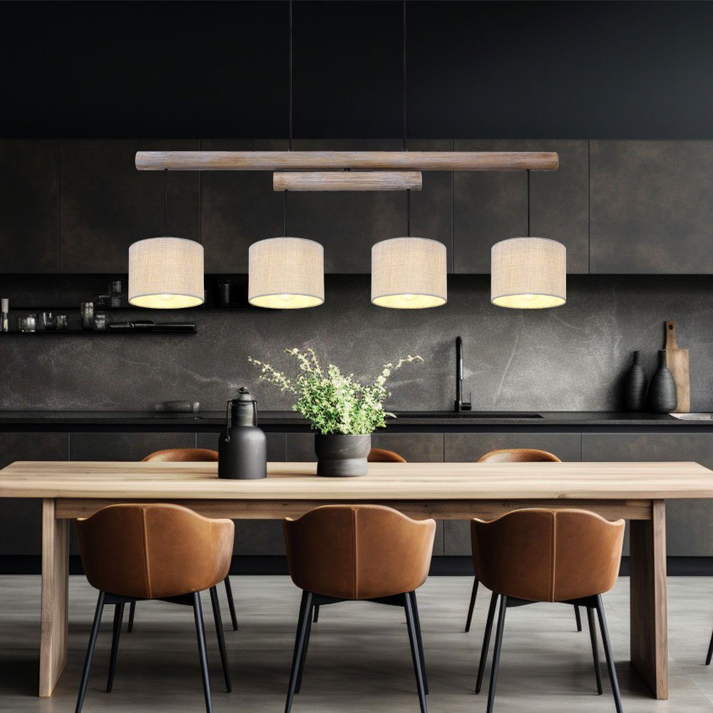 GLOBO LIGHTING Hängeleuchte, Leuchtmittel nicht inklusive, Decken Pendelleuchte Höhen verstellbar Esszimmer Decken Lampe Holz