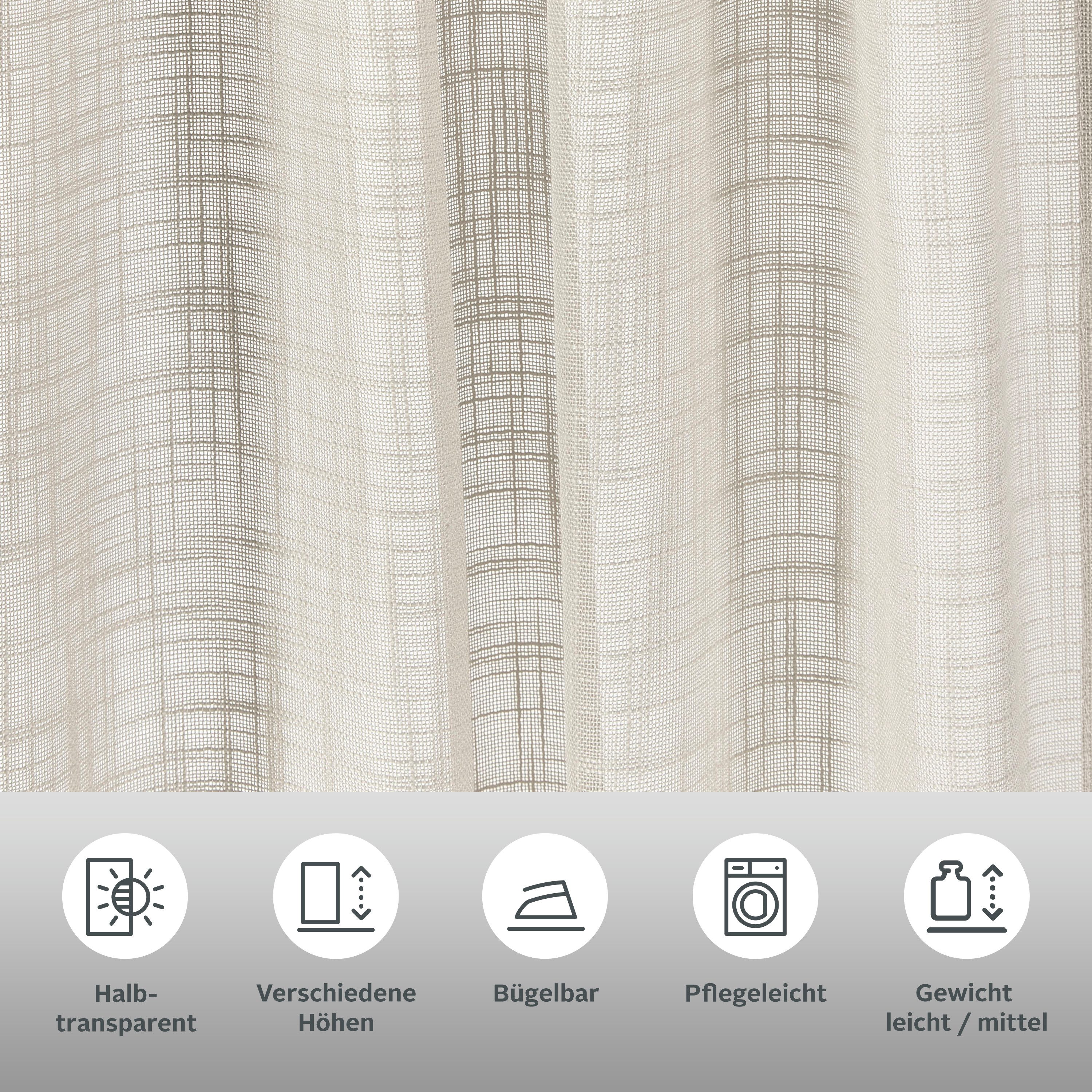 LeGer Home by Lena Gercke Gardine Marusha (1 St), Multifunktionsband, halbtransparent, 1 Schal, Leinenoptik, grob gewebt, verschiedene Größen