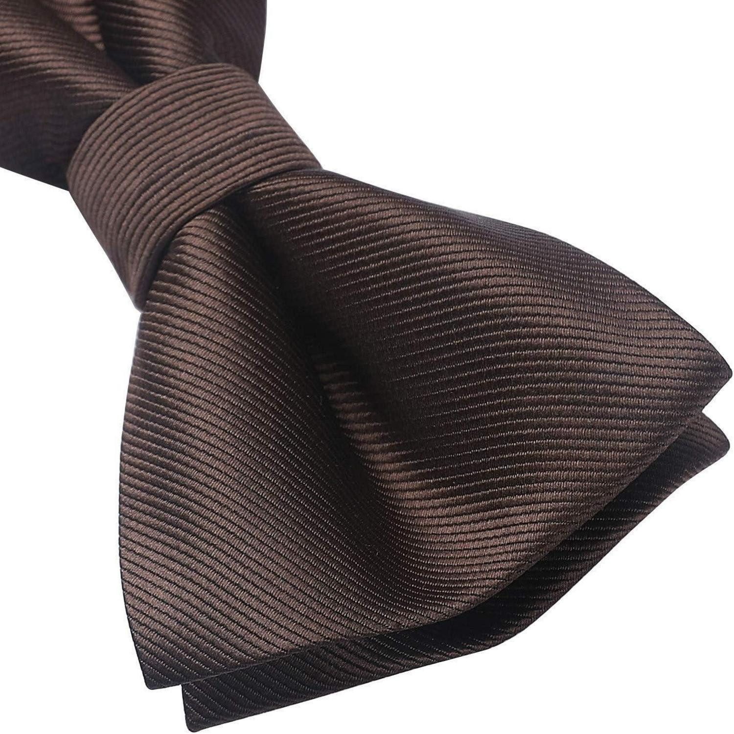 LuxusKollektion Fliege Fliege Vorgebundene Herren Einstecktuch Set Hochzeit A2-braun – Bild 5 von 5