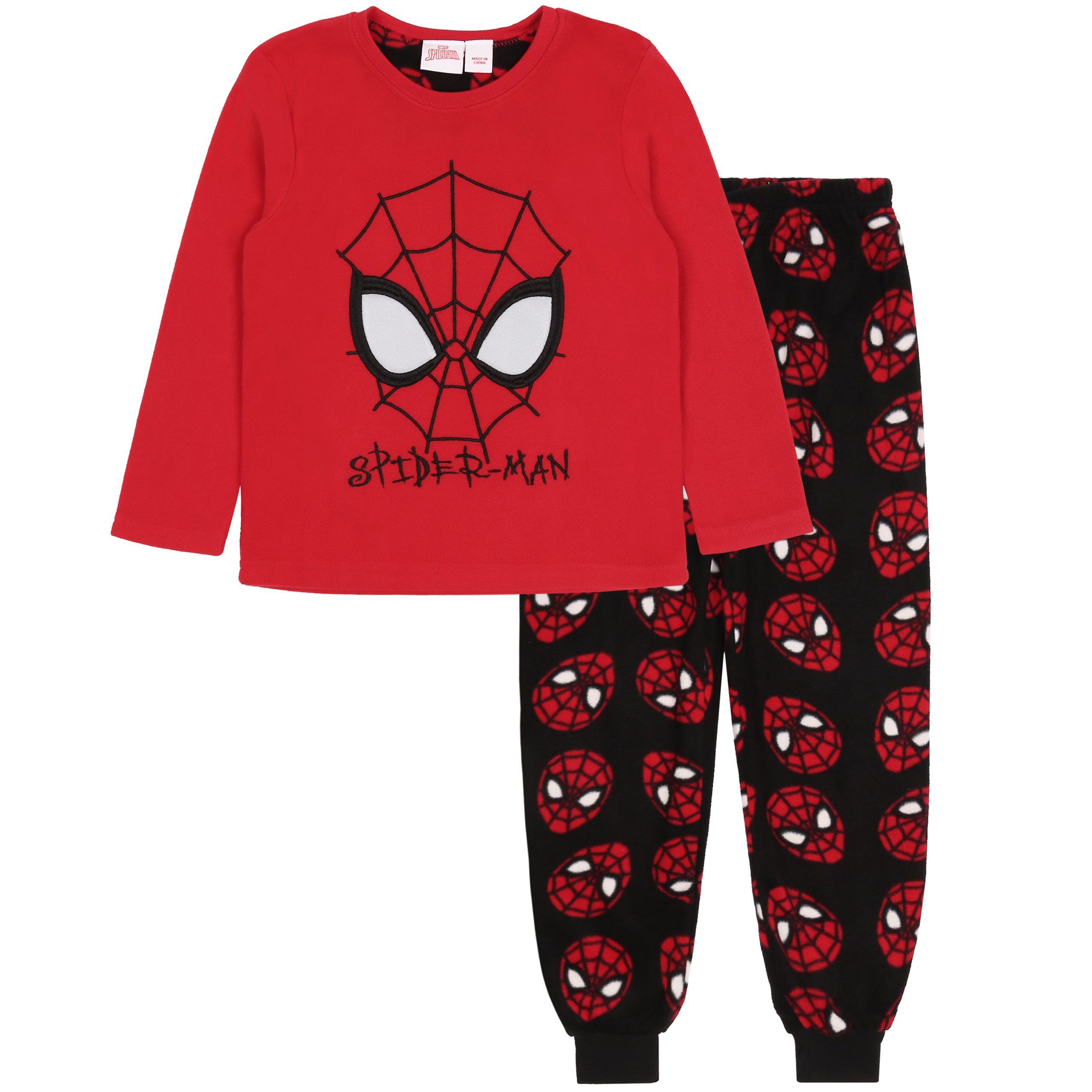 Sarcia.eu Schlafanzug Schwarz-rotes Vliespyjama/Schlafanzug SPIDER-MAN Marvel 18-24 Monate