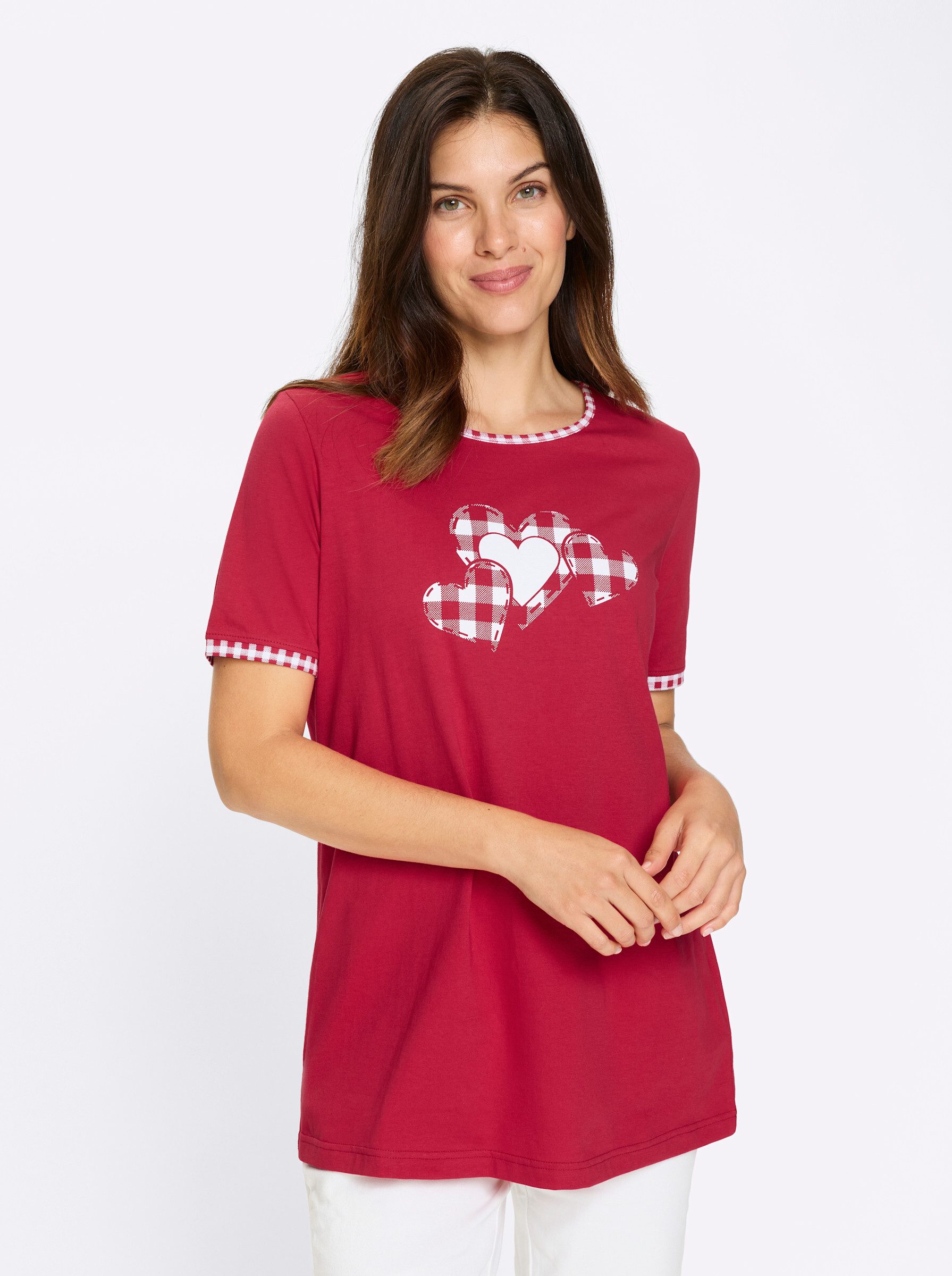 Sieh an! T-Shirt Longshirt Kurzarm günstig online kaufen