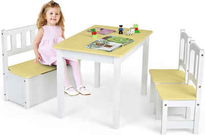 KOMFOTTEU Kindersitzgruppe 4 TLG., (Set), Tisch und 2 Stühle