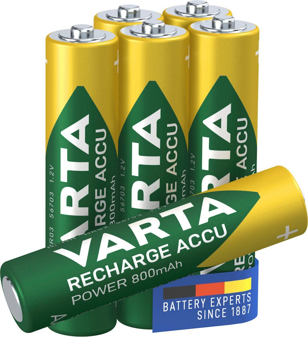 VARTA Recharge Accu Recycled AAA 800 mAh Akkupacks Micro 800 mAh (6 St)