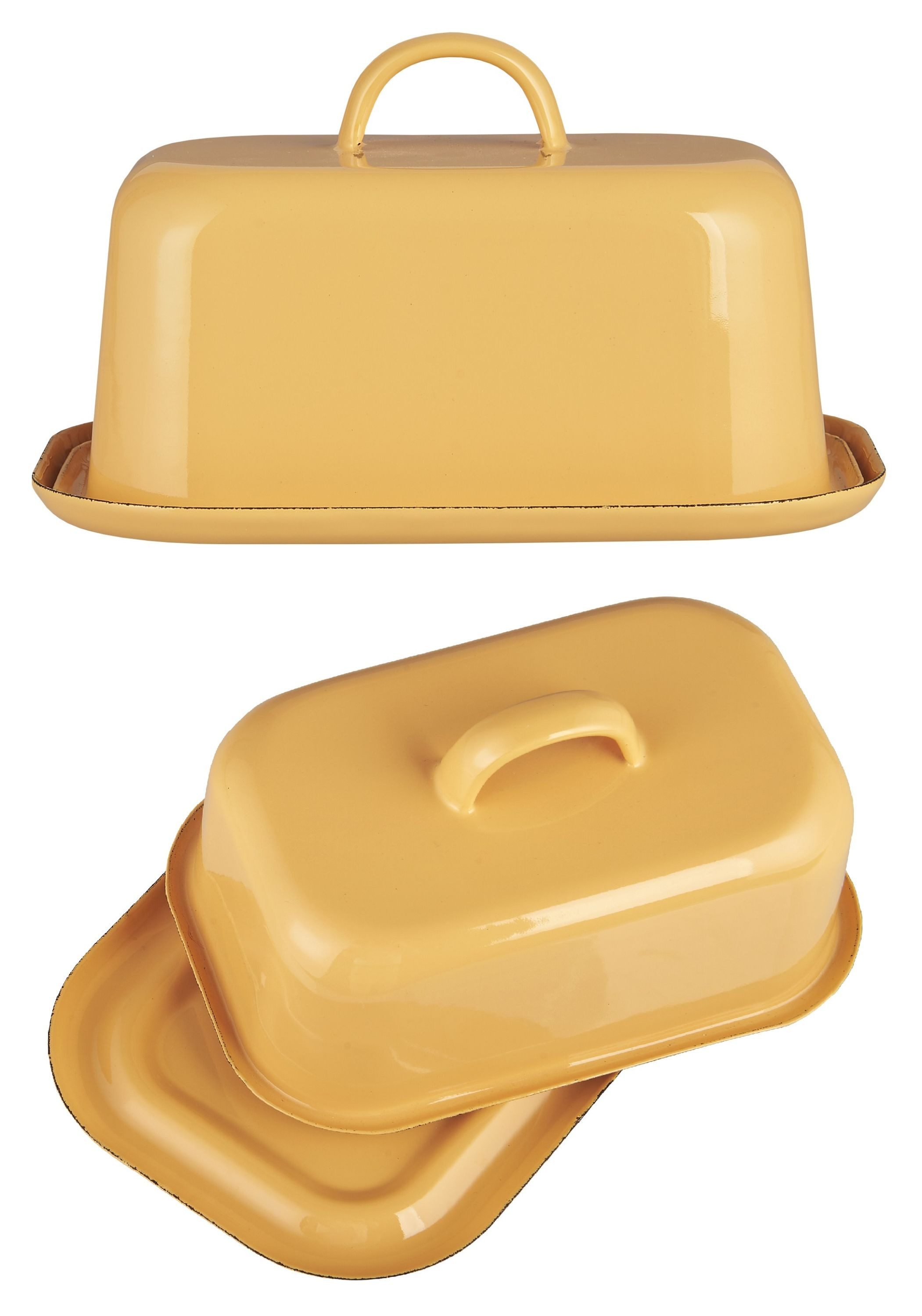 Ib Laursen Butterdose Ib Laursen - Butterdose Butterglocke Butterschale Emaille Gelb 0411-04