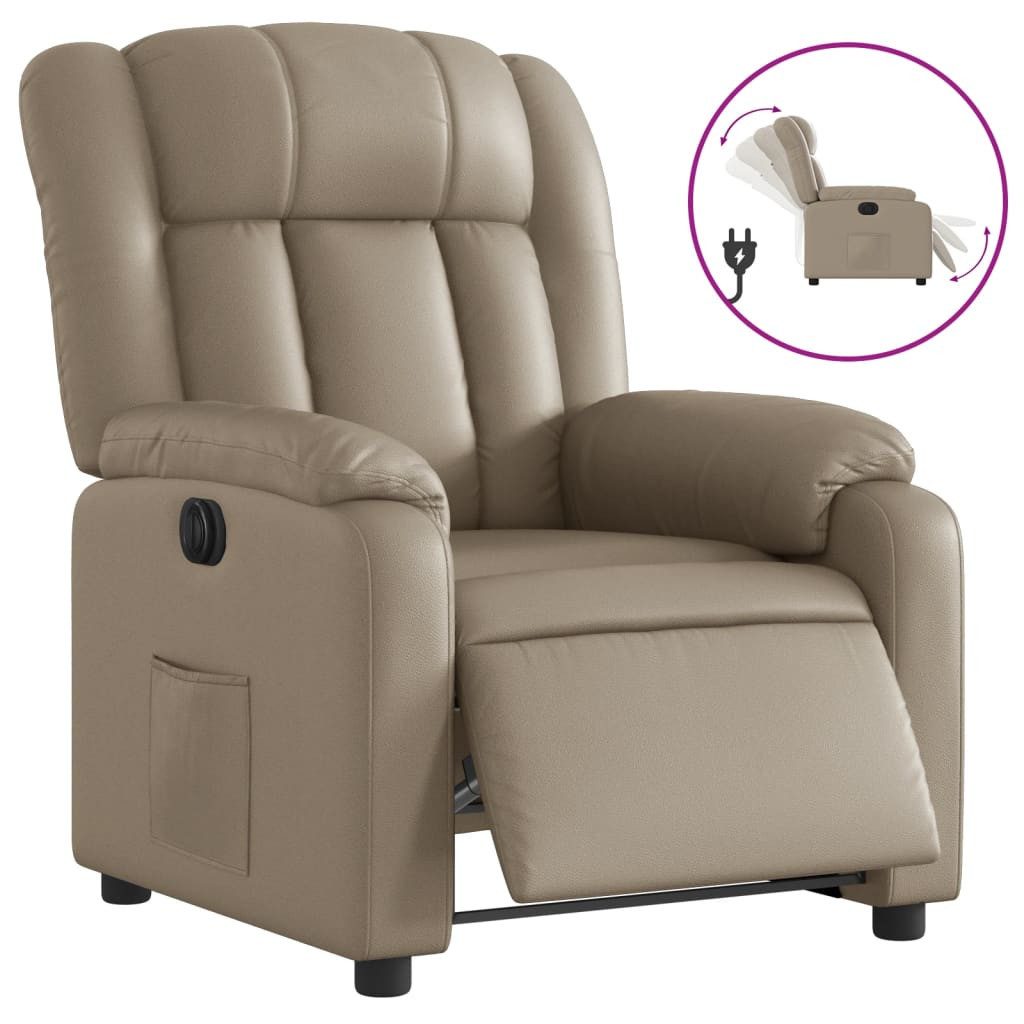 vidaXL Sessel Relaxsessel Elektrisch Cappuccino-Braun Kunstleder günstig online kaufen