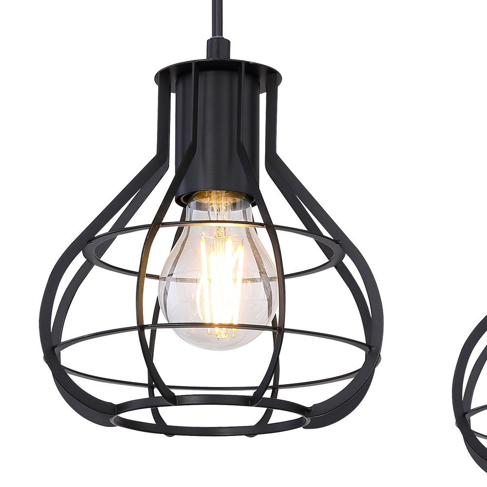 etc-shop LED Pendelleuchte, Warmweiß, Hänge Holz Decken Lampe Filament Leuchtmittel Pendel Balken inklusive, Leuchte