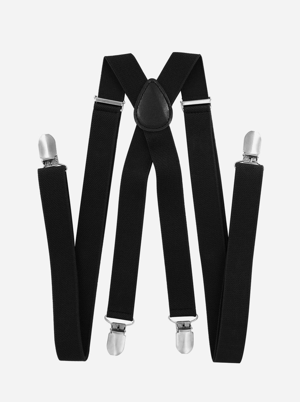 axy Hosenträger Herren Hosenträger mit Fliege Set (2-St., 2er Set) 4 Stabile Clips X-Form 2,5cm Breit verstellbar und elastisch – Bild 3 von 5