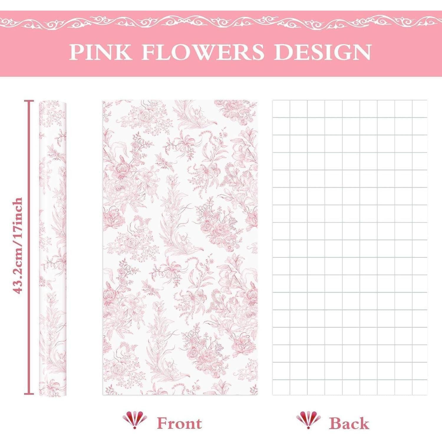 LuxusKollektion Geschenkpapier Geschenkpapier Blumenmotiv Rolle 43 cm 10 m Hochzeit Floral Rosa