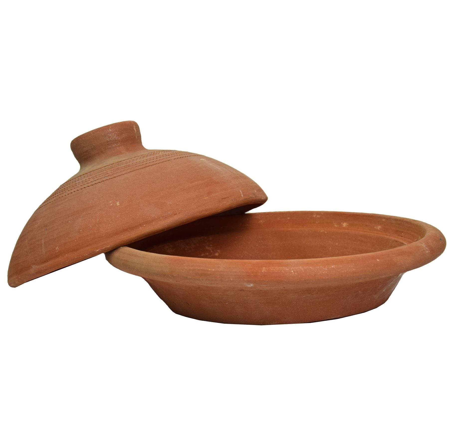 SIMANDRA Schmortopf Tajine I Tontopf zum Garen I unlasierter Schmortopf I ø 24 cm l, Ton