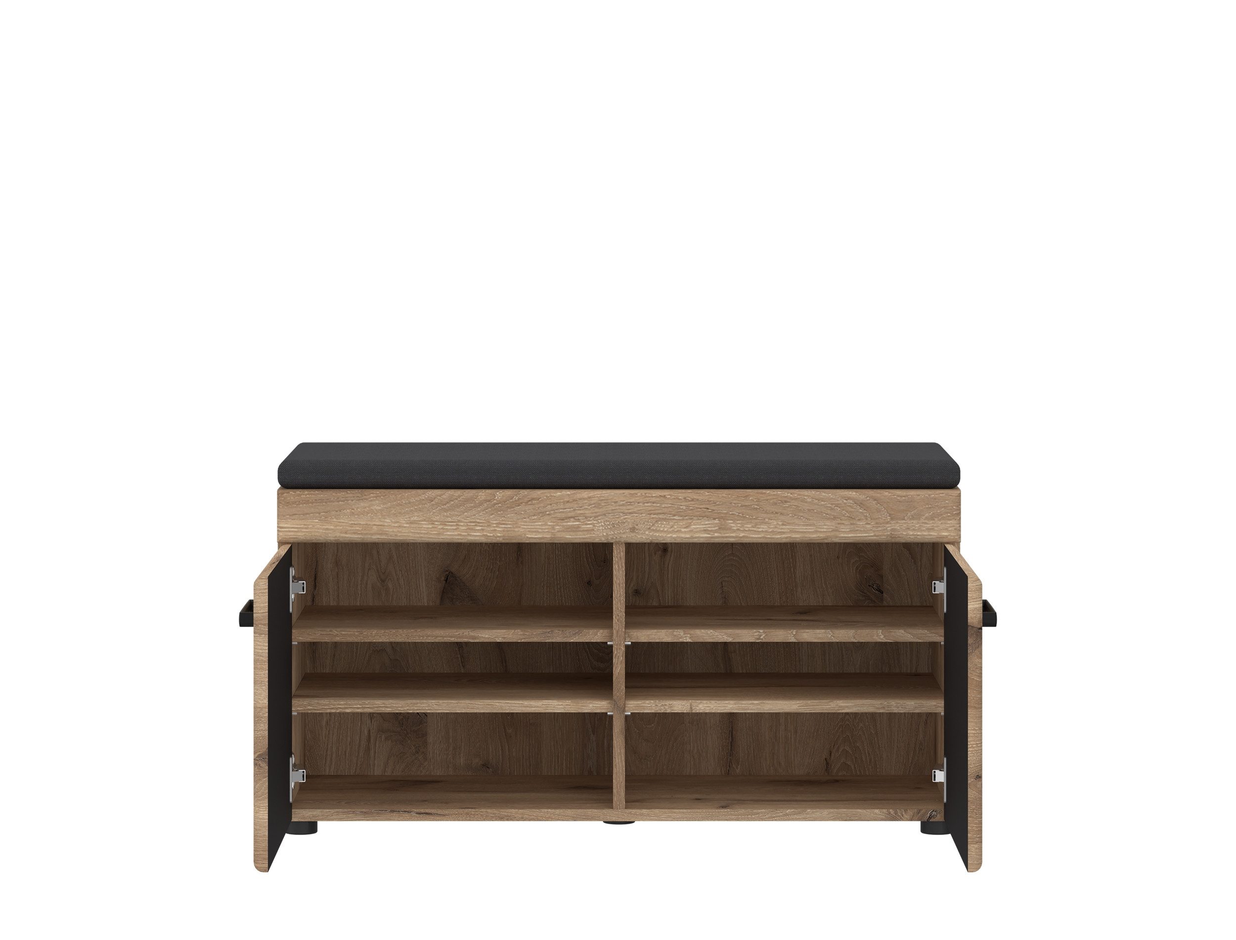 freiraum Schuhbank GRANO, 2 Türen, Viking Eiche Dekor / Kosmos Grau - 93x51x38 (BxHxT)