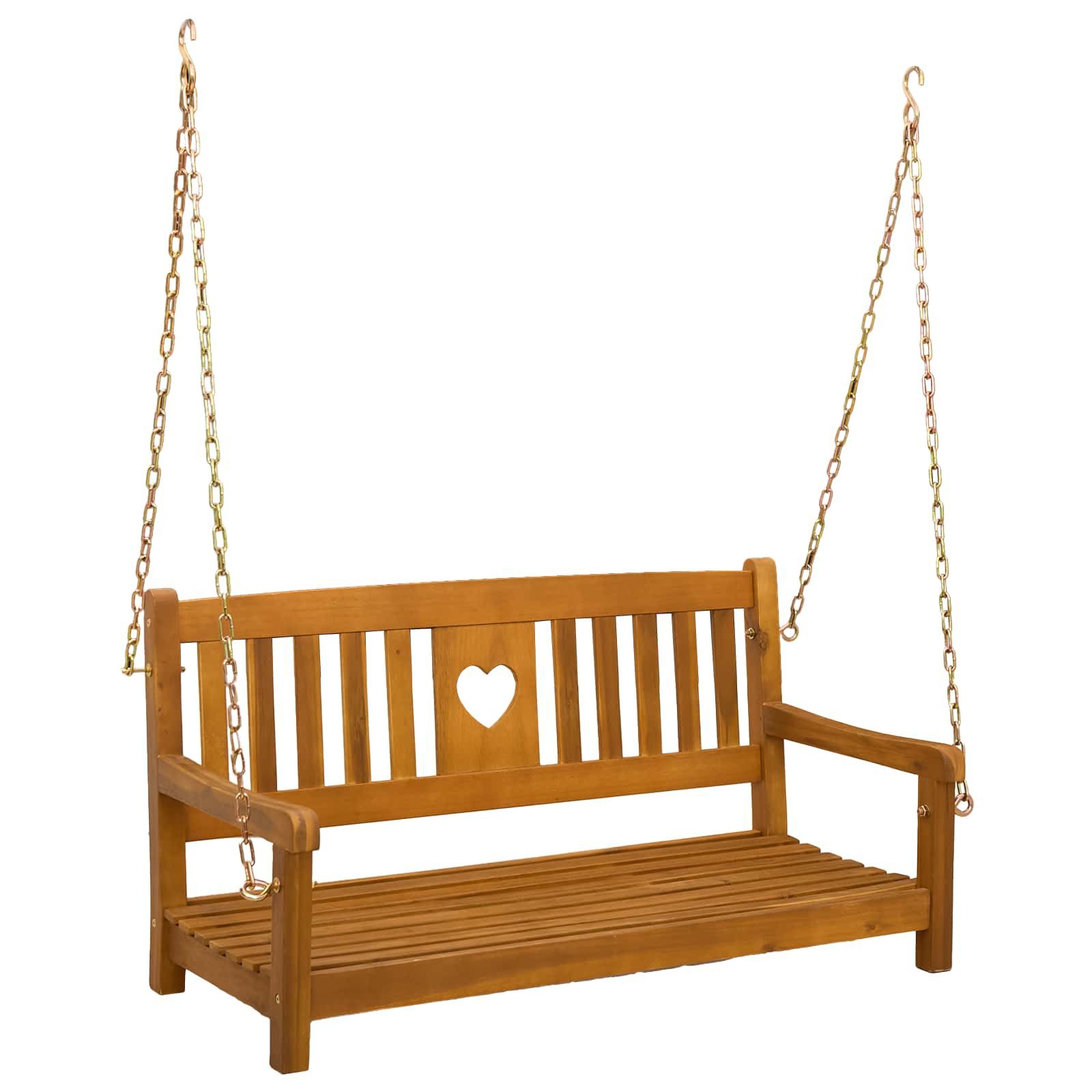 Gartenbank Gartenschaukelbank Natur 110 x 56 x 58 cm Massivholz