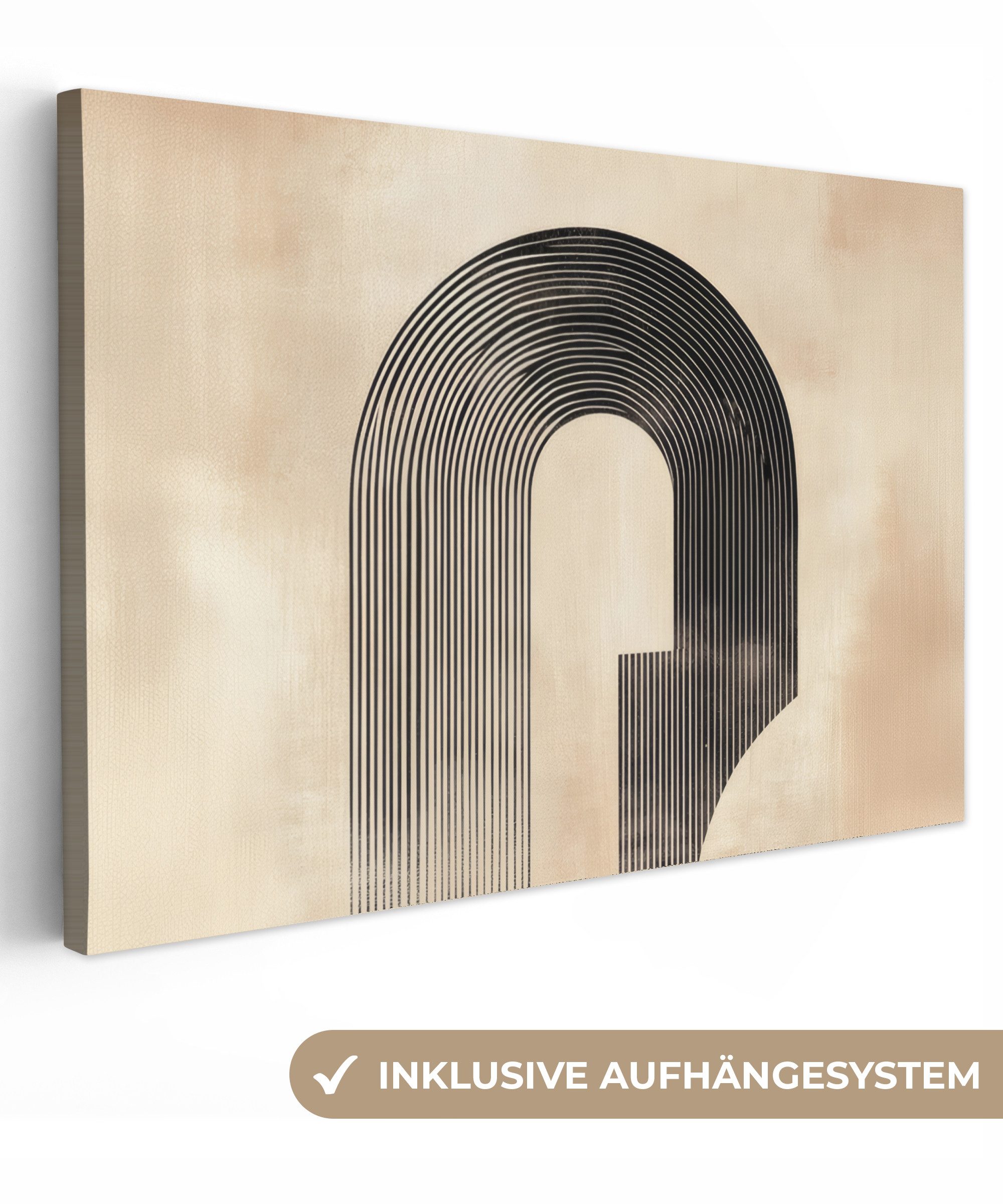 OneMillionCanvasses® Leinwandbild Schleife - Streifen - Minimalistisch - Sc günstig online kaufen