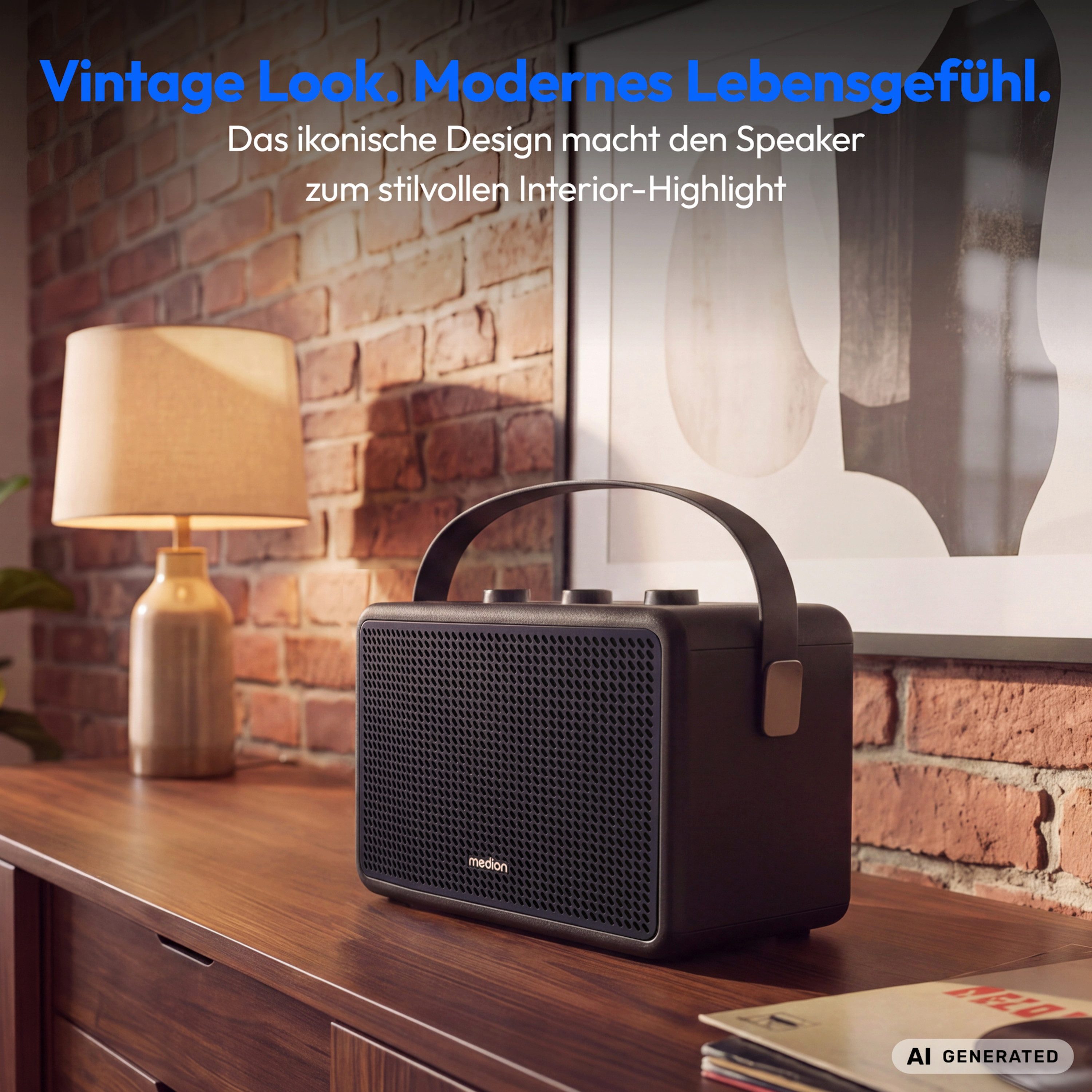 Medion® Medion Retro Bluetooth® Speaker LIFE BXO-1 (MD400008) Bluetooth-Lautsprecher (Bluetooth 5.3, 30 W) – Bild 5 von 5