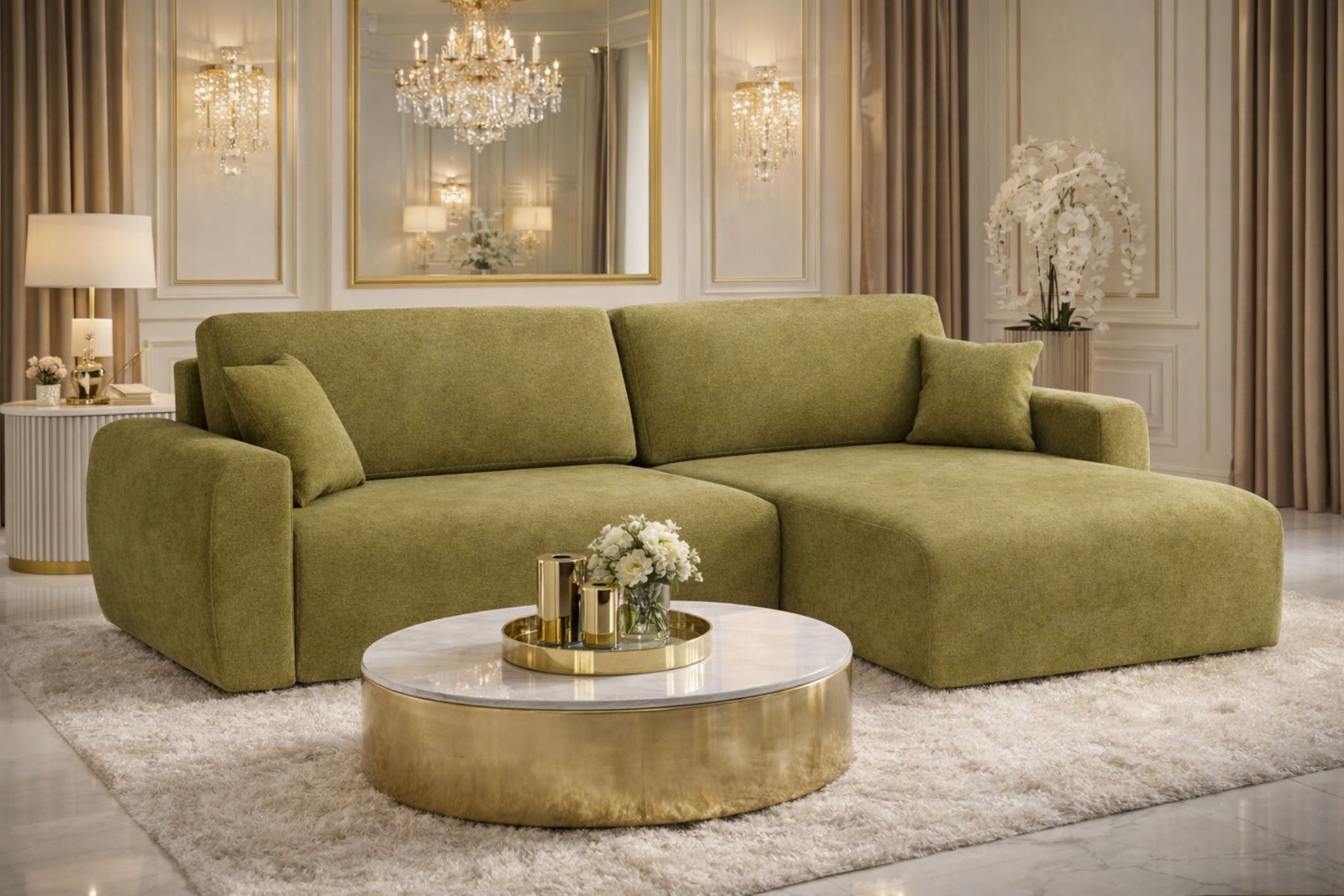 Kaiser Möbel Ecksofa mit Schlaffunktion und Bettkasten Ariel L Velours Sofa Salvador, mit Schlaffunktion,integrierter Stauraum,pflegeleichter Veloursstoff