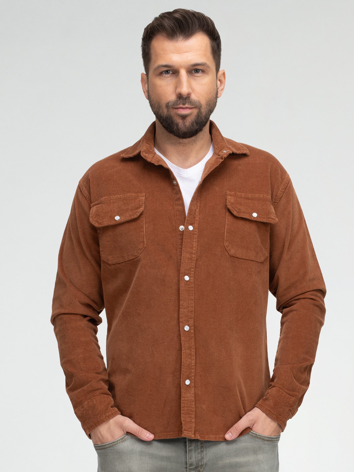 Rock Creek Outdoorhemd Cordhemd Herren Hemd H-412 Langarm, Kentkragen – Bild 4 von 5
