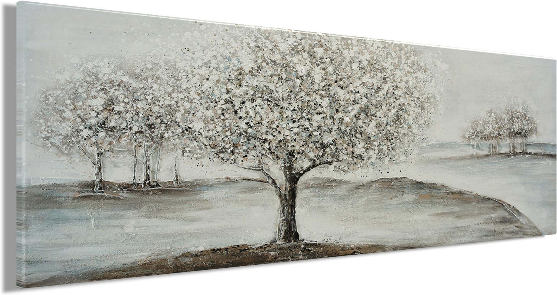 Bönninghoff Ölgemälde Ölgemälde handarbeit BÄUME 40x120 cm – Wandbild Kunst Deko modern, Baum, Baumbilder, Landschaften, handgefertigt, jedes Bild ein Unikat