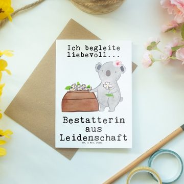 Mr. & Mrs. Panda Grußkarte Bestatterin Leidenschaft - Weiß - Geschenk, Karte, Geburtstagskarte, Matte Innenseite