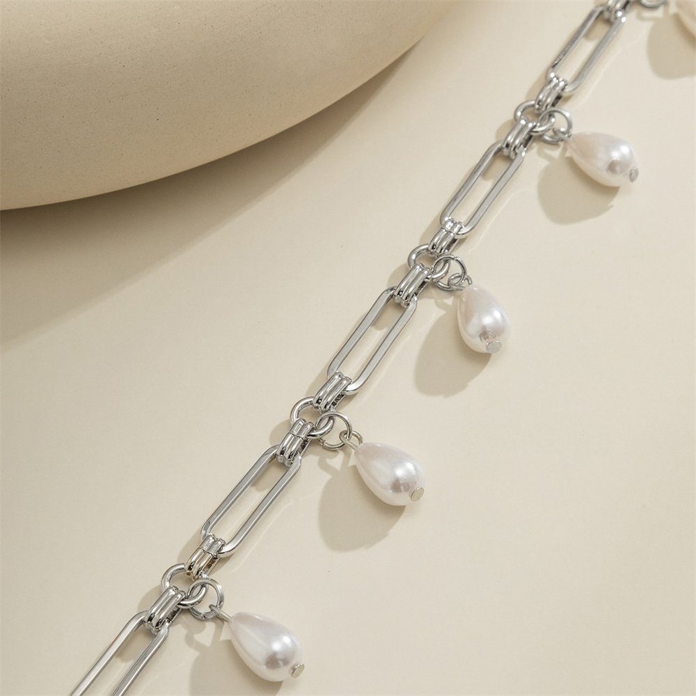 Damen-Halskette, Mode einfache Imitation Halskette Perle Rouemi Choker