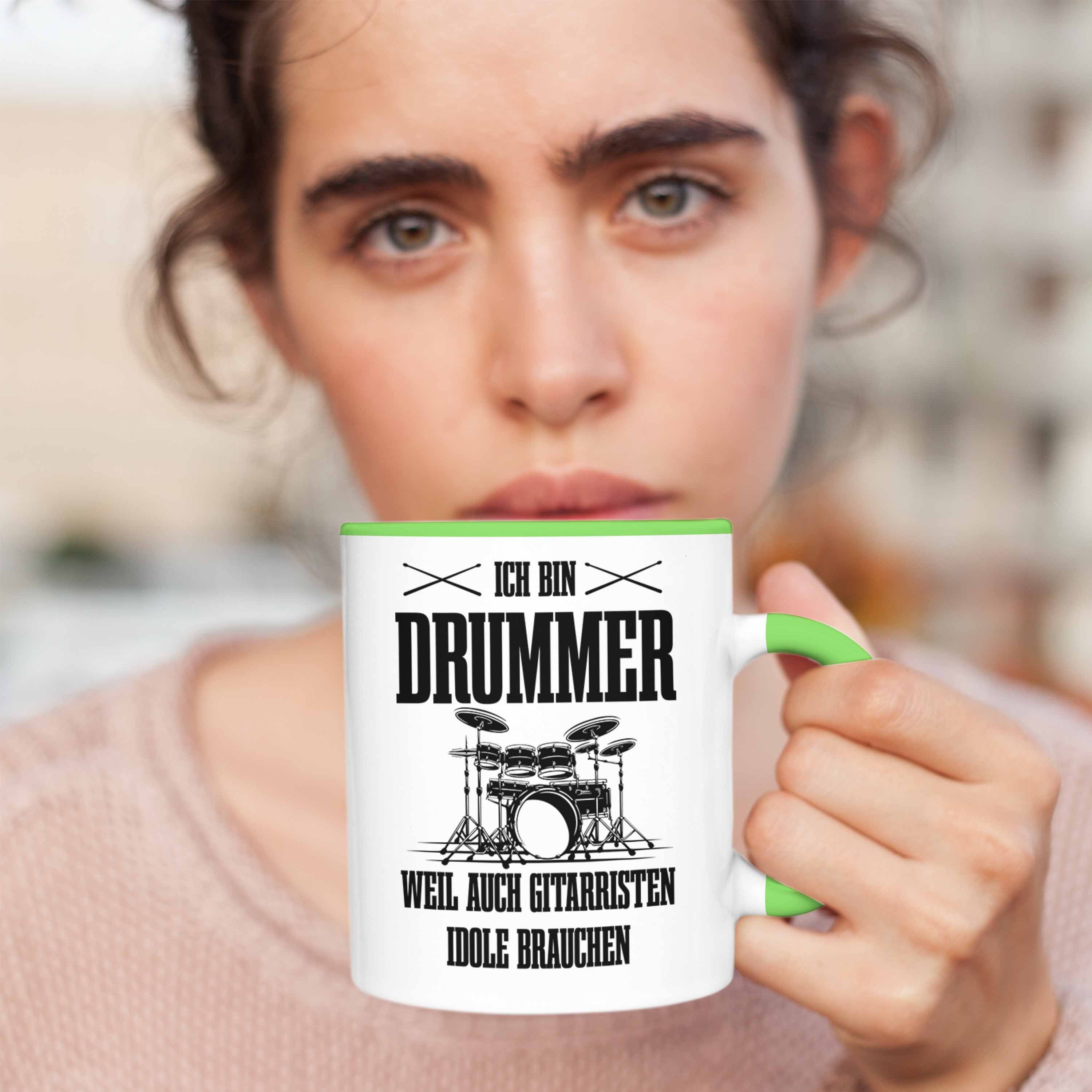 Trendation Geschenk Tasse Grün Schlagzeugspieler Spruch Tasse Weil Geschenkidee Auc Drummer