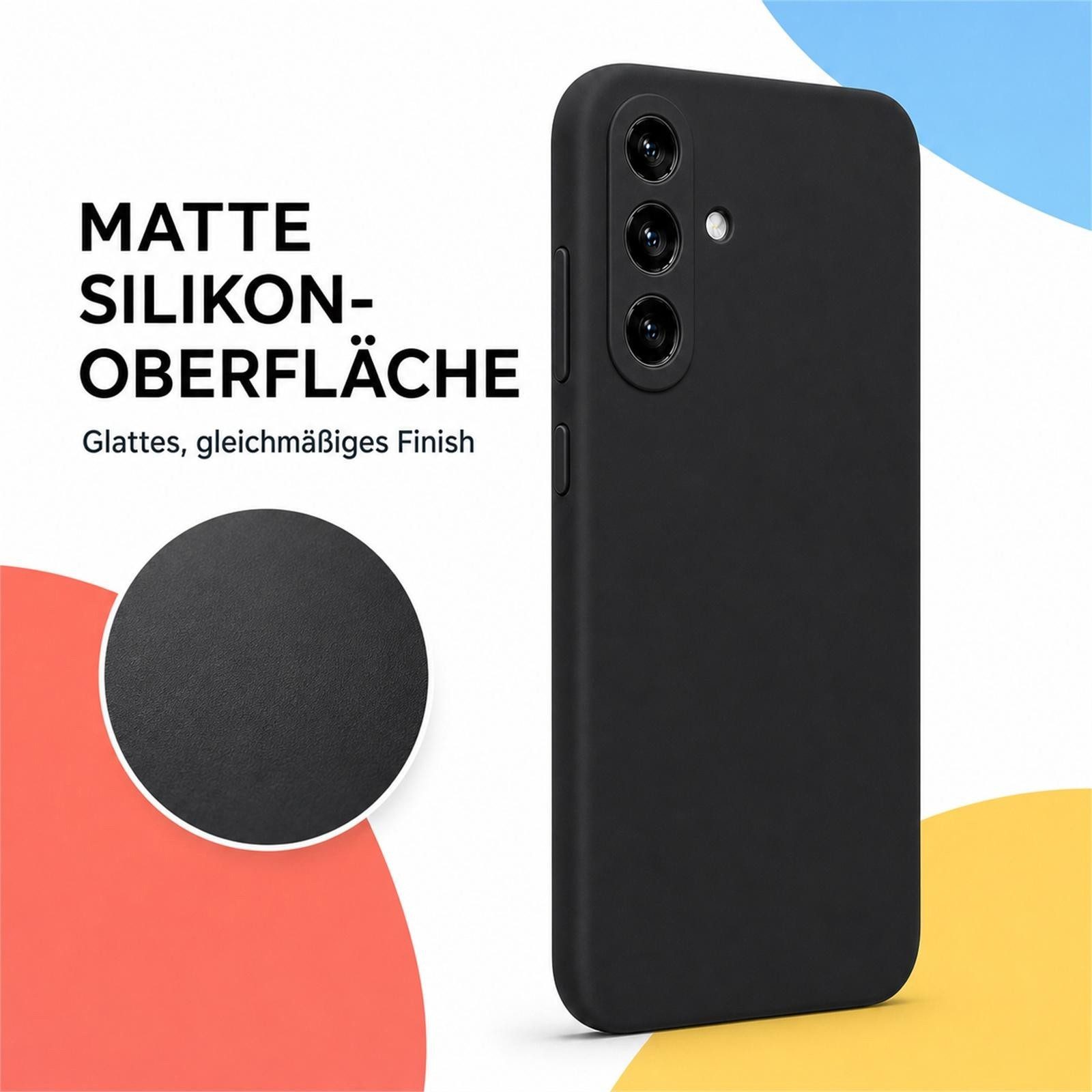 CoolGadget Handyhülle Silikon Pro Schutzhülle inkl. 2x Glas Display Schutzfolie, weiches Innenfutter Cover für Samsung Galaxy A37 5G Schutz Tasche – Bild 3 von 5
