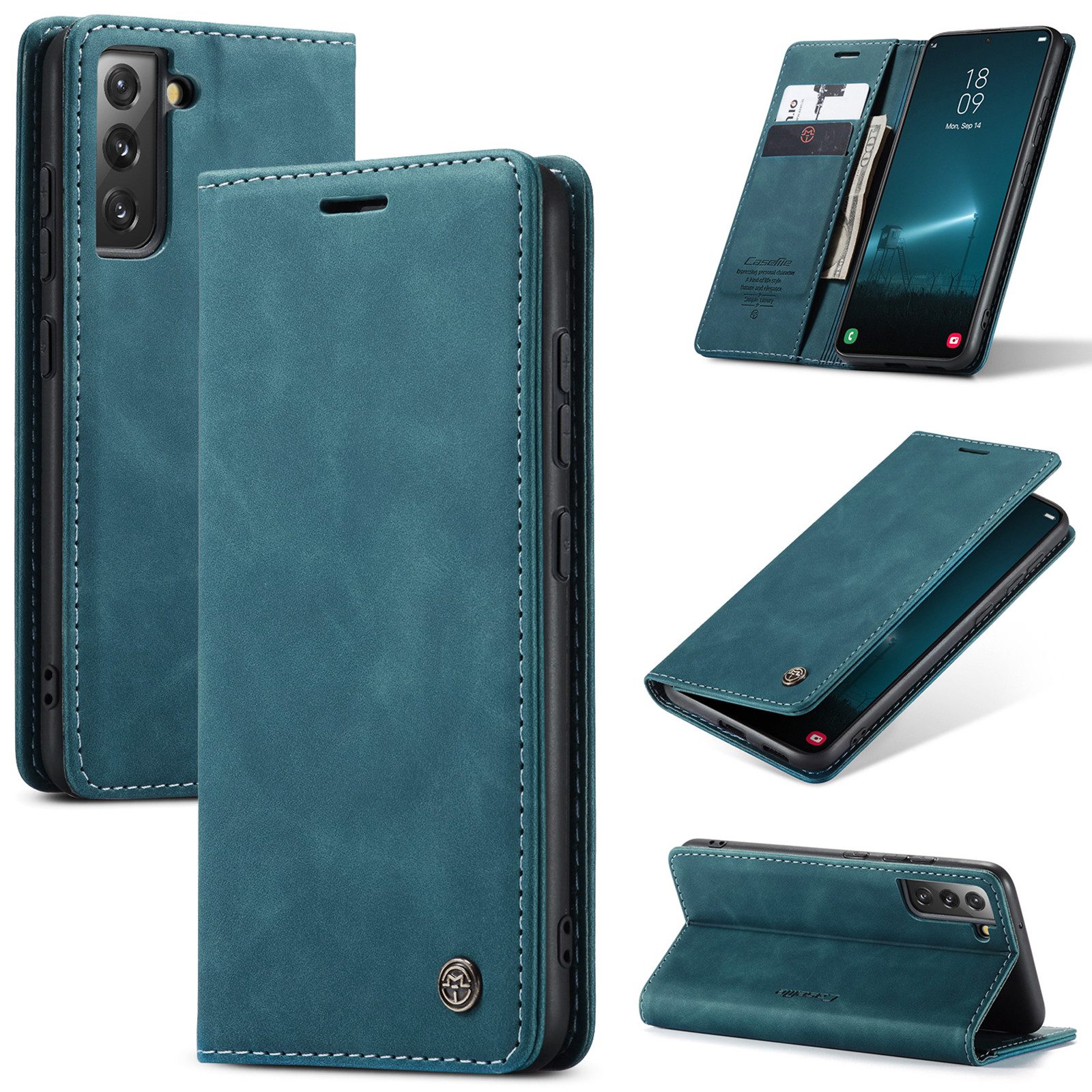 CaseMe Handyhülle Premium Hülle für Samsung Klapphülle