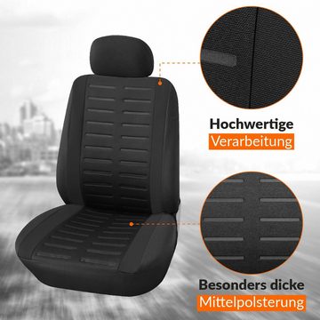 Upgrade4cars Autositzbezug Set für die Vordersitze, 2-teiliges Sitzbezüge Set, Auto-Schonbezug Universal Schwarz
