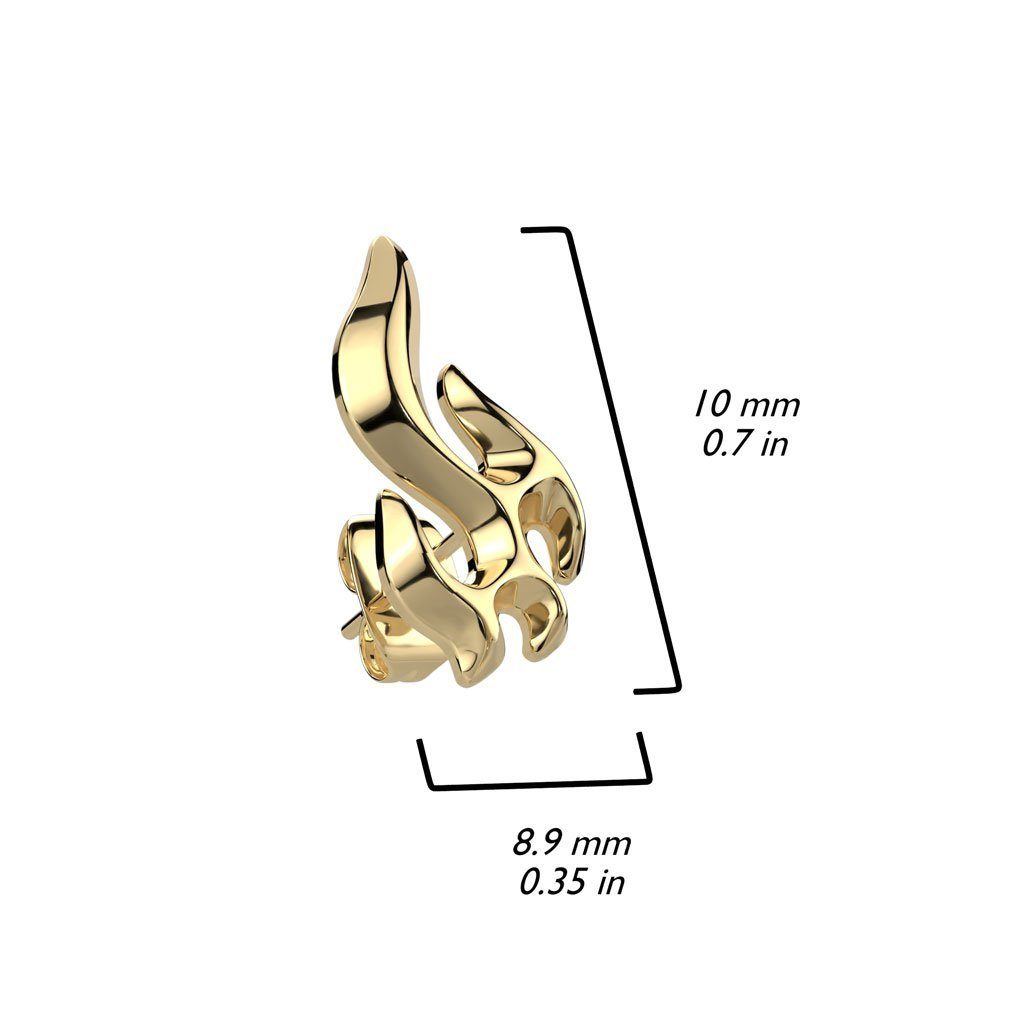 2-tlg), Ohrschmuck BUNGSA (1 Varianten Stück), Paar verschiedene aus gold Ohrringe Ohrstecker Ohrring-Set Edelstahl Unisex Flamme (2