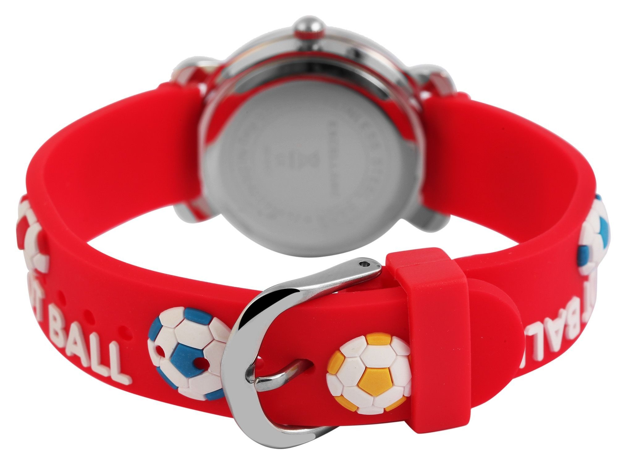 EXCELLANC Quarzuhr Fußball, silberfarbig, Mineralglas, Kinder Armbanduhr