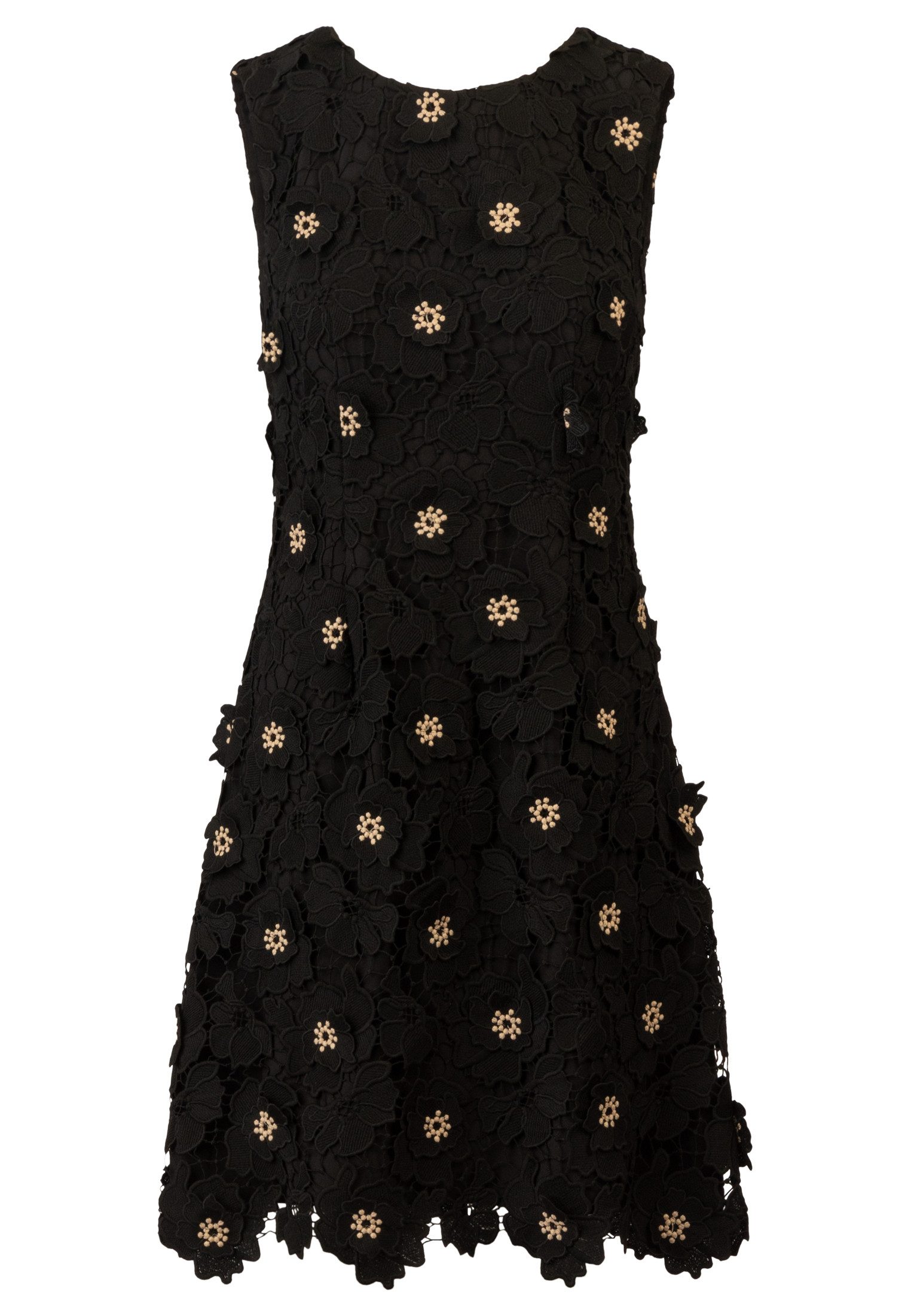 Kraimod Cocktailkleid mit 3D-Blüten und Perlen