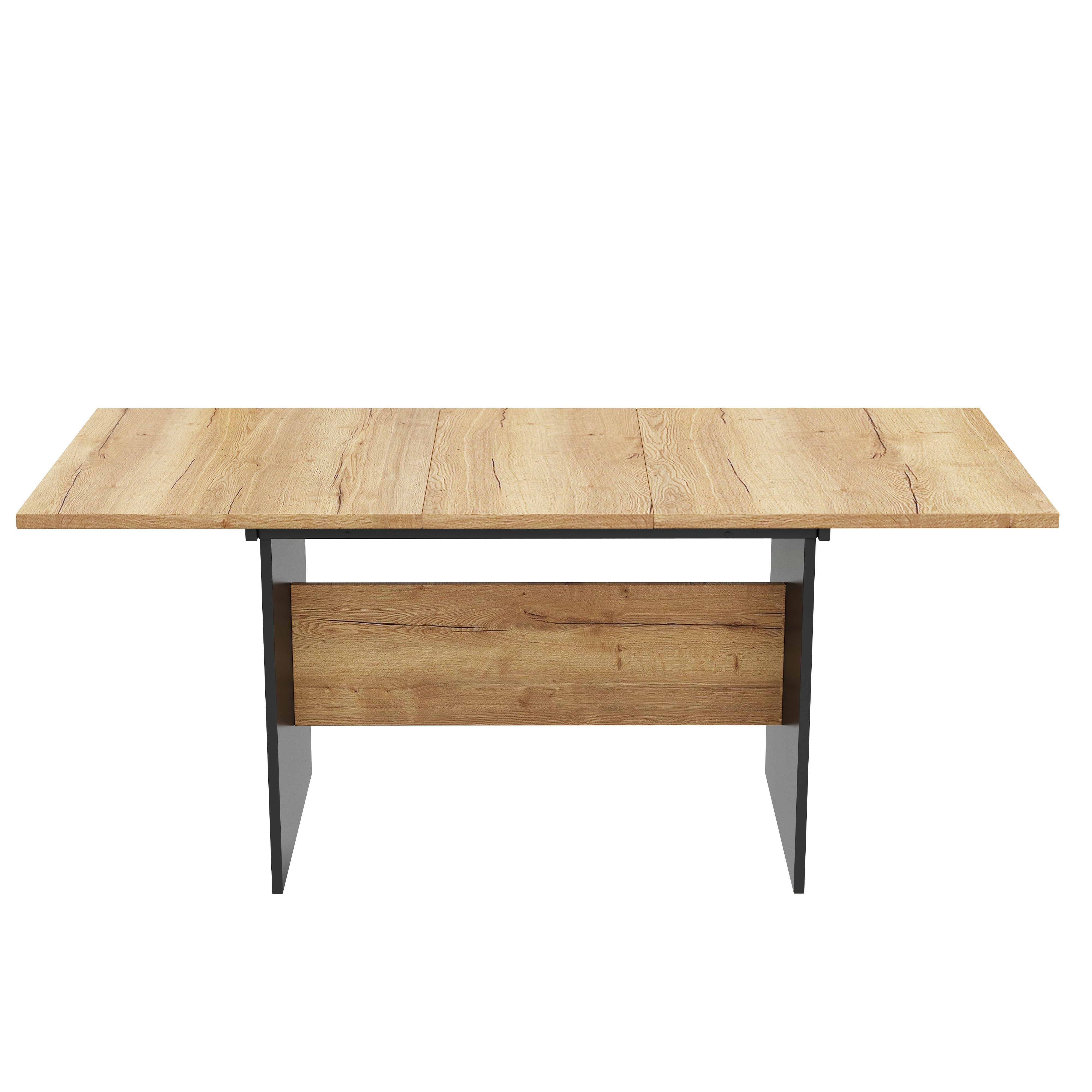Flieks Esstisch (erweiterbare Tischplatte 140-180cm, 1-St., 1 Tisch), ausziehbar Küchentisch rechteckig Schreibtisch Arbeitstisch holzfarbe