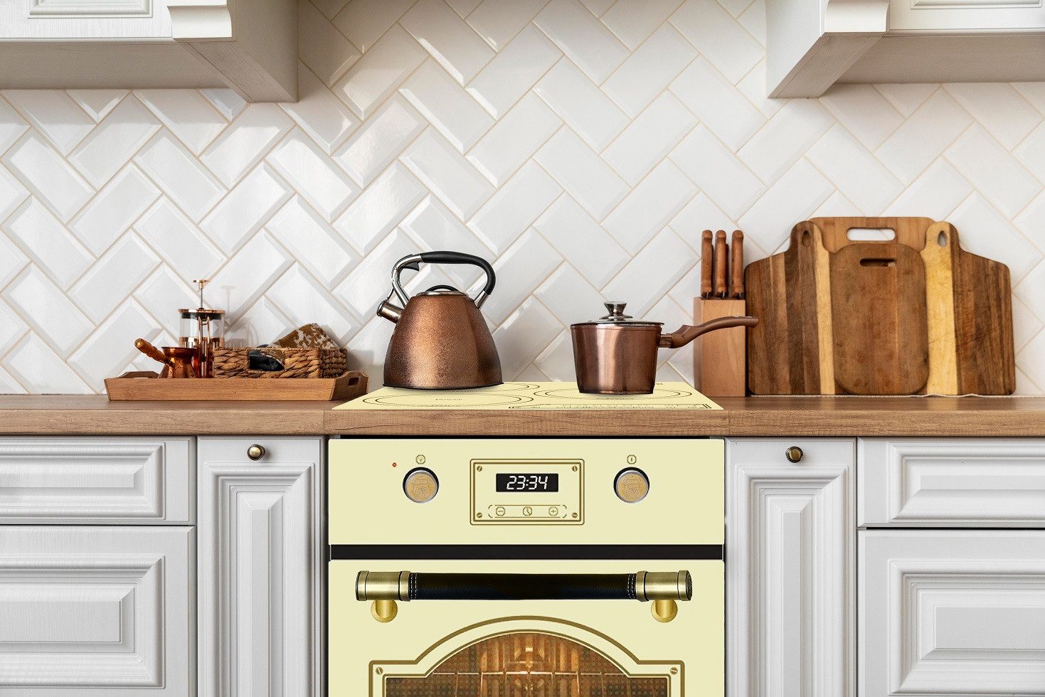 Kaiser Küchengeräte Einbaubackofen EH 4796 ElfAD/5 Jahres Garantie, mit 1-fach-Teleskopauszug, Retro Backofen Einbaubackofen 45 cm, Autark, 50 L, 9 Funktionen