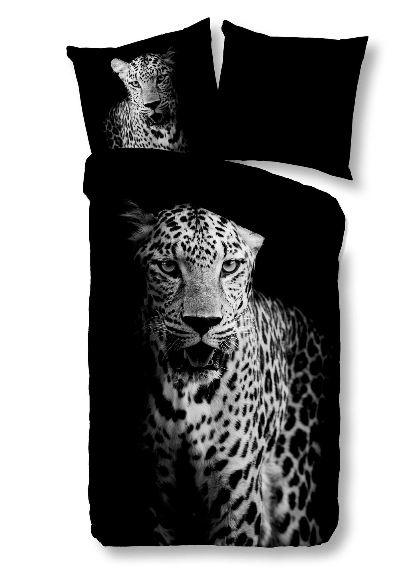 JACK Bettwäsche 135x200cm Leopard Black And White, Microfaser, 2 teilig, beeindruckender Print