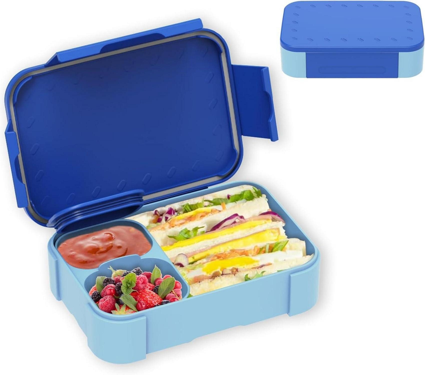Aufbewahrungsbox Brotdose Kinder 900ml Auslaufsicher Bento Box Lunchbox Silikondichtung