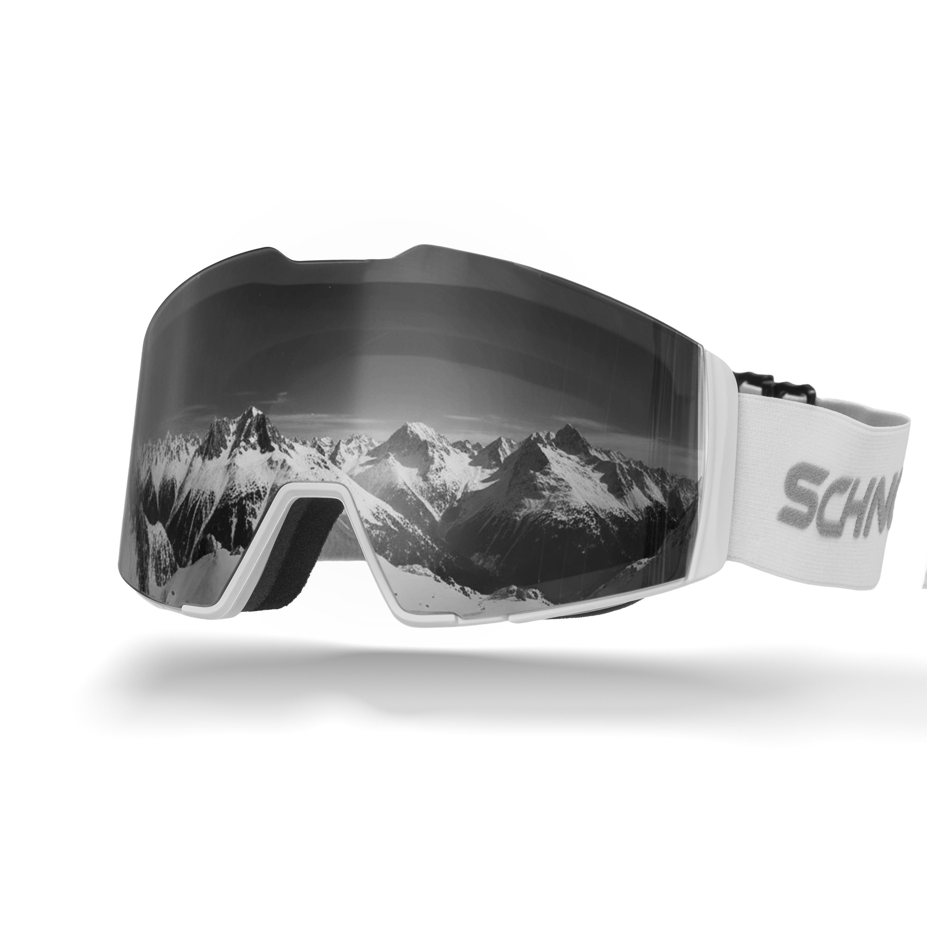 SCHNORR Sportbrille Schnorr Skibrille Edge Silber (S3/S4), Full REVO, Anti-Fog, UV400, (1-St), Full REVO-Beschichtung Silber (S3/S4)
