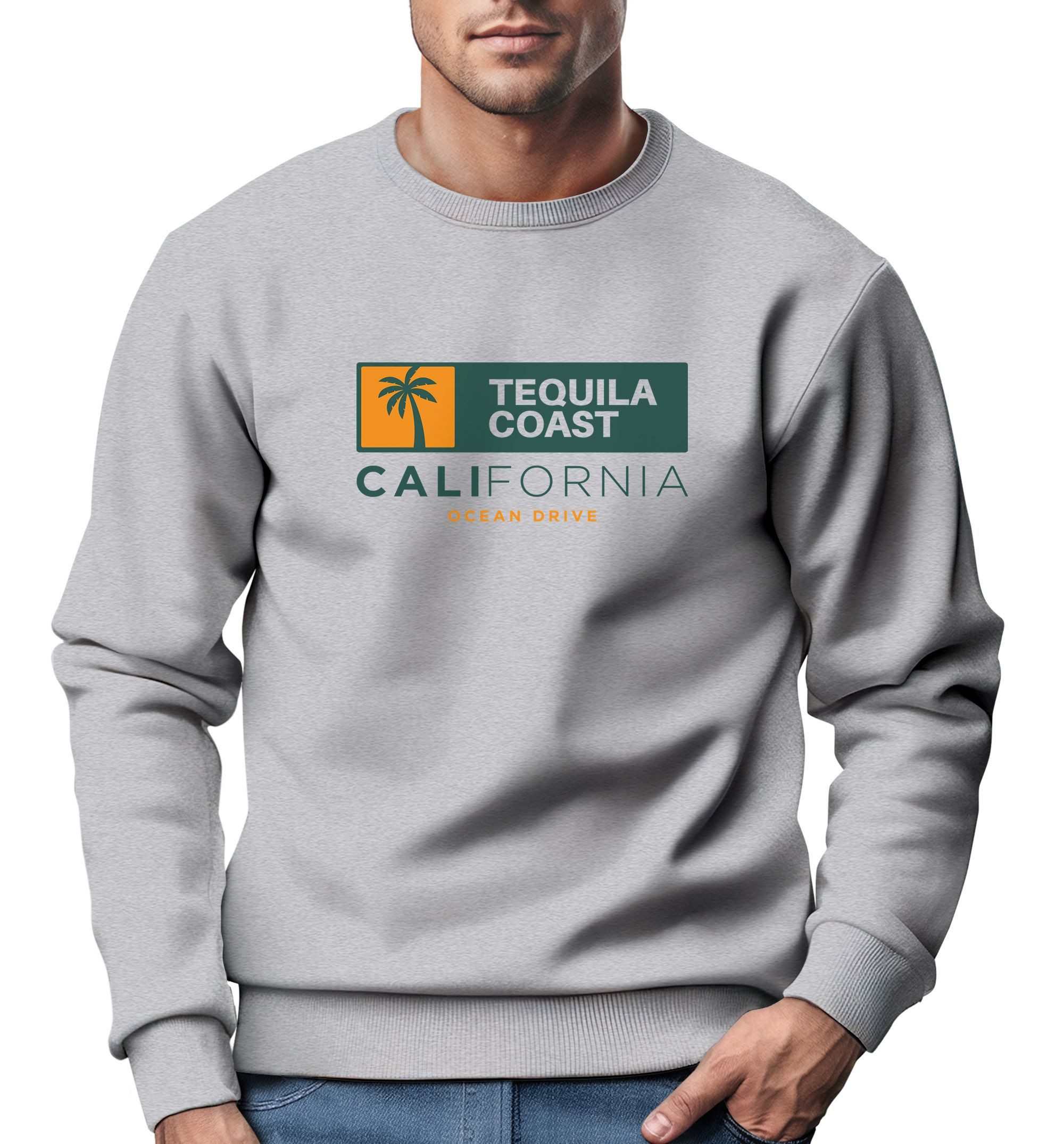 Neverless Sweatshirt Sweatshirt Herren Print California günstig online kaufen