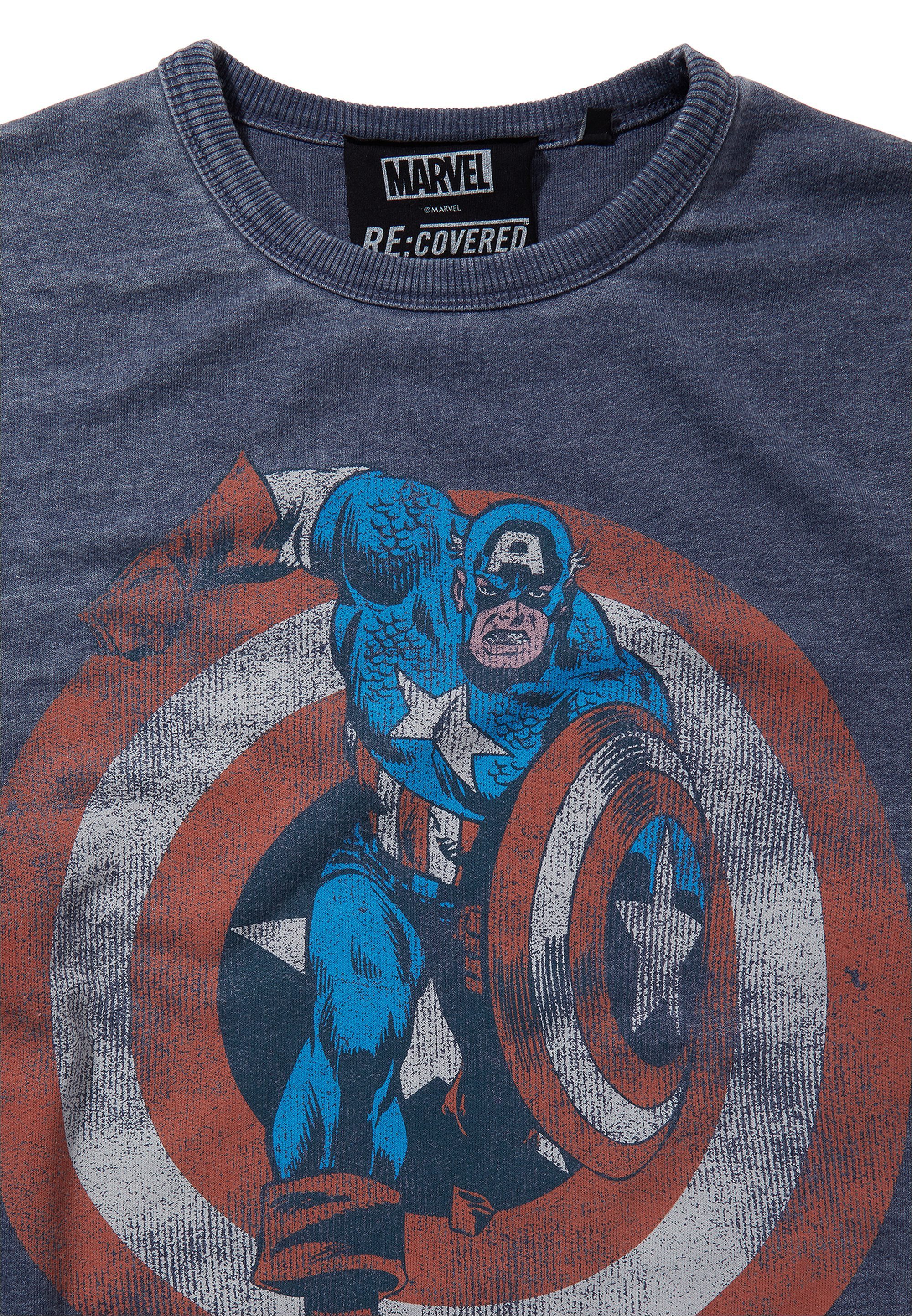 Recovered Sweatshirt Marvel Captain America mit coolem Captain America Print