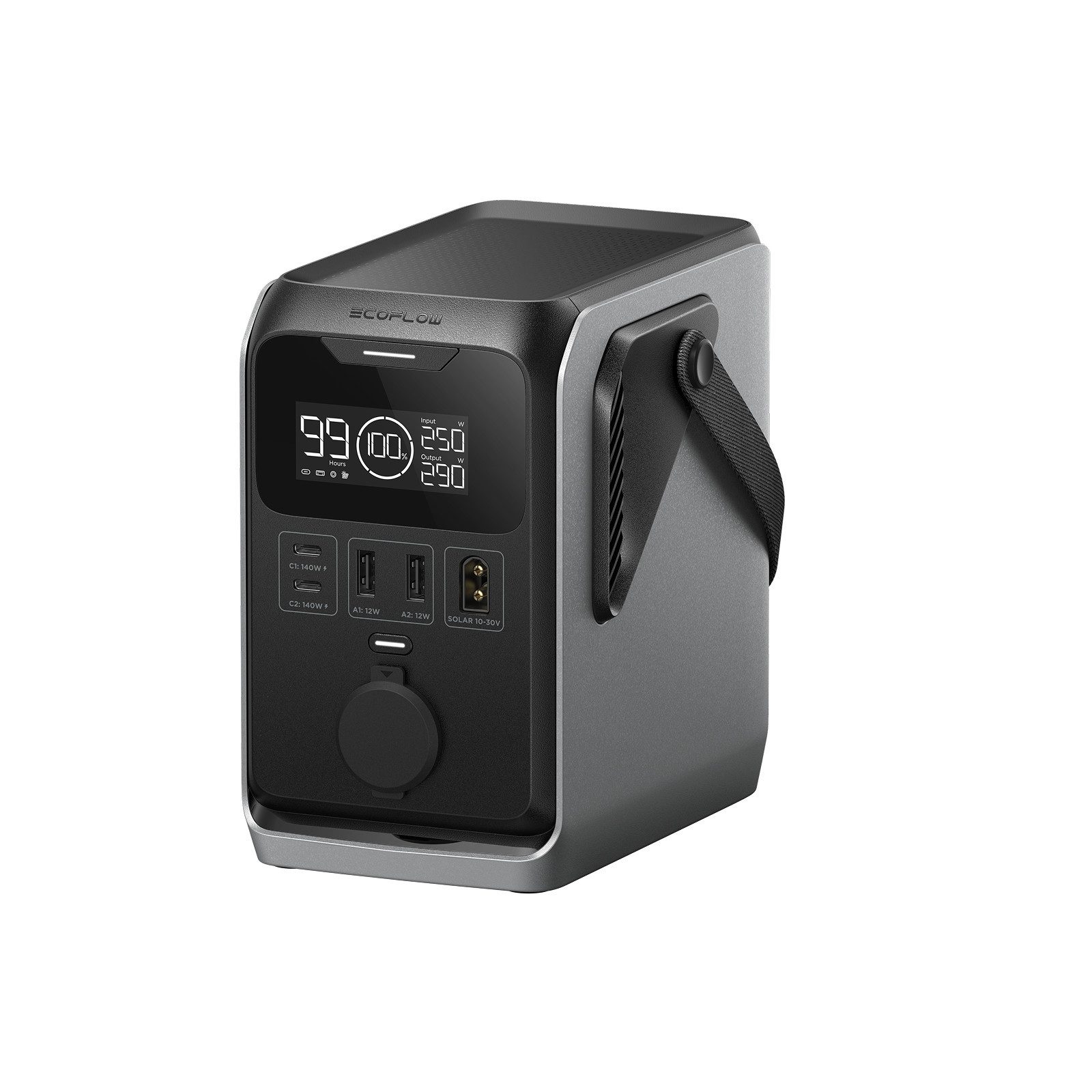 Ecoflow ECOFLOW TRAIL 300 DC Tragbare Powerstation, 288 Wh Powerstation 300 W Solargenerator, Schnellladung, 5 Ausgänge Sturzsicher, Solar/Kfz-Eingang, 0 dB für Camping/Reisen/Notfälle