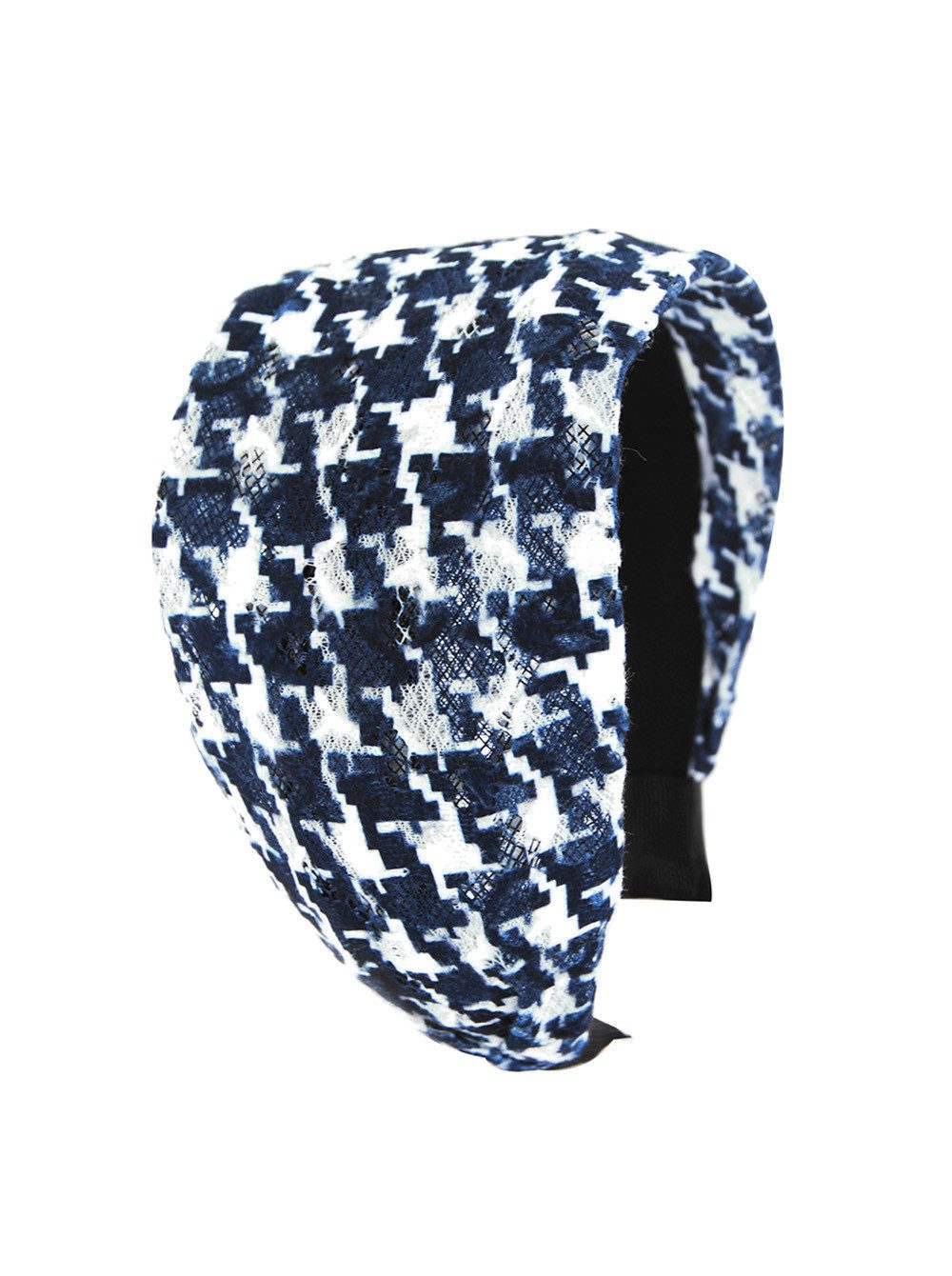 axy Haarreif Breiter Haarreif mit Hahnentrittmuster Wunderschön, Damen Breiter Haarreif 8cm Breit Haarreifen Haarband