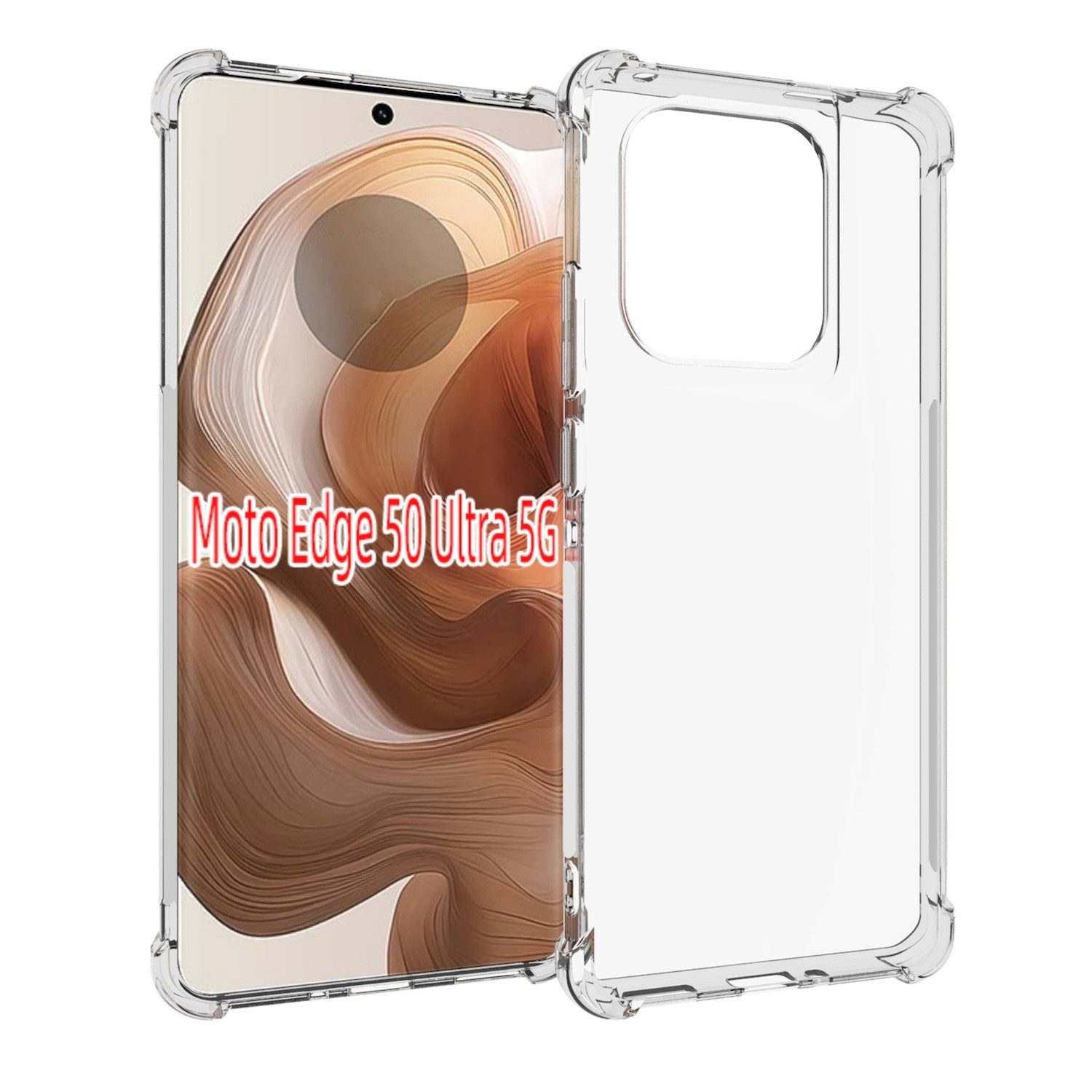 Wigento Handyhülle Für Motorola Edge 50 Ultra Schock TPU Schutz Hülle Case Transparent