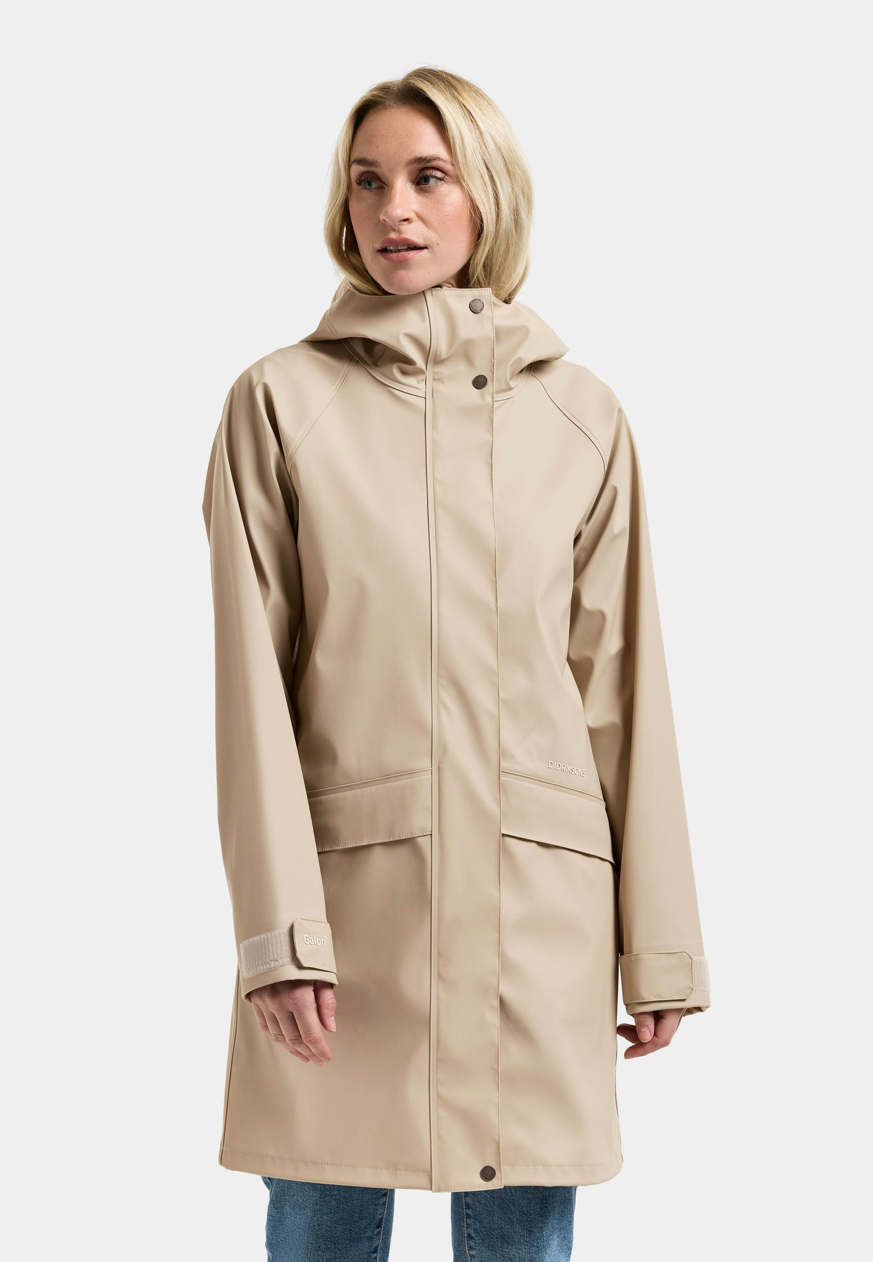 Didriksons Regenmantel Damen Regenjacke Wasserdicht ELLY mit Kapuze mit Taschen