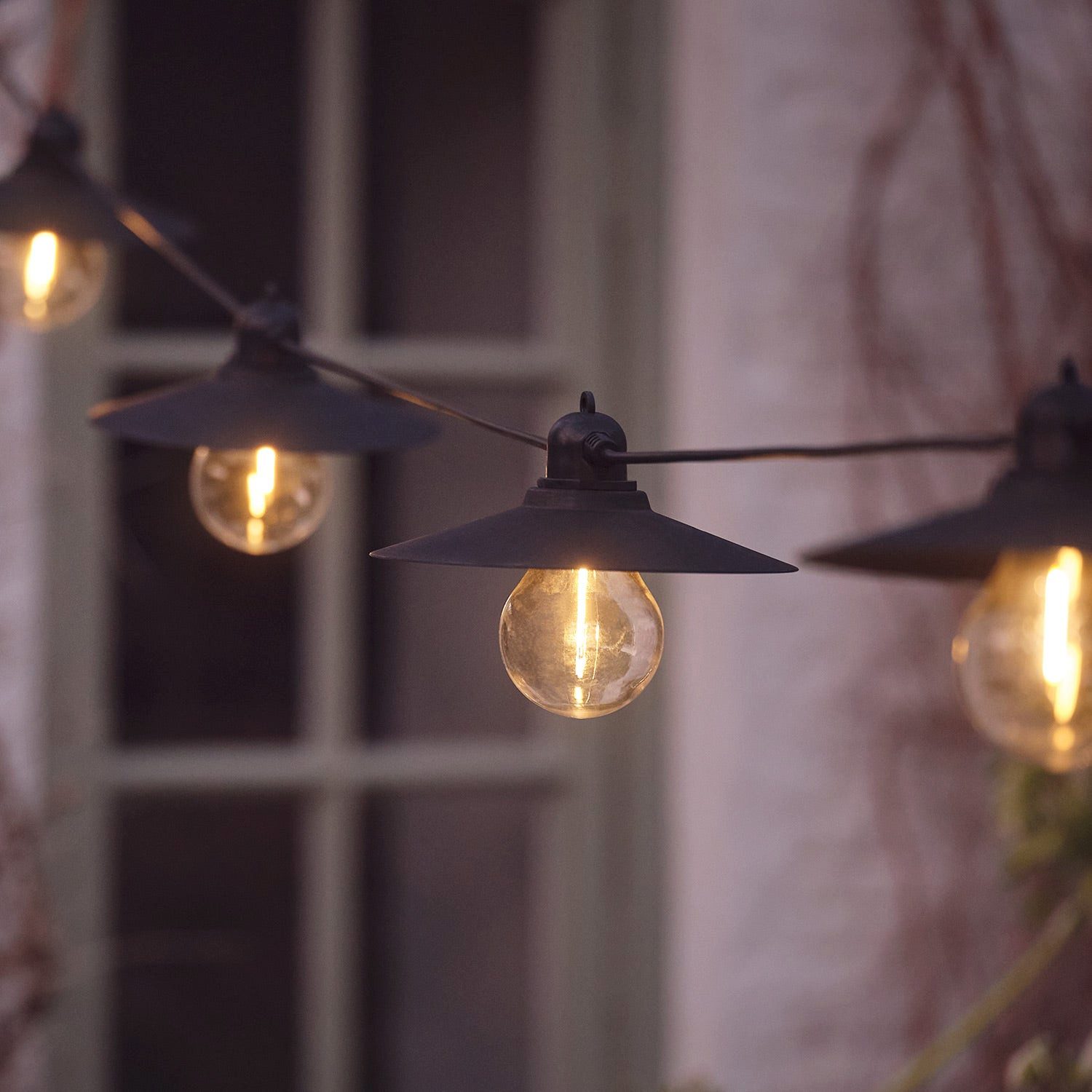 Lights4fun LED-Lichterkette 6er Solar Lichterkette Retro