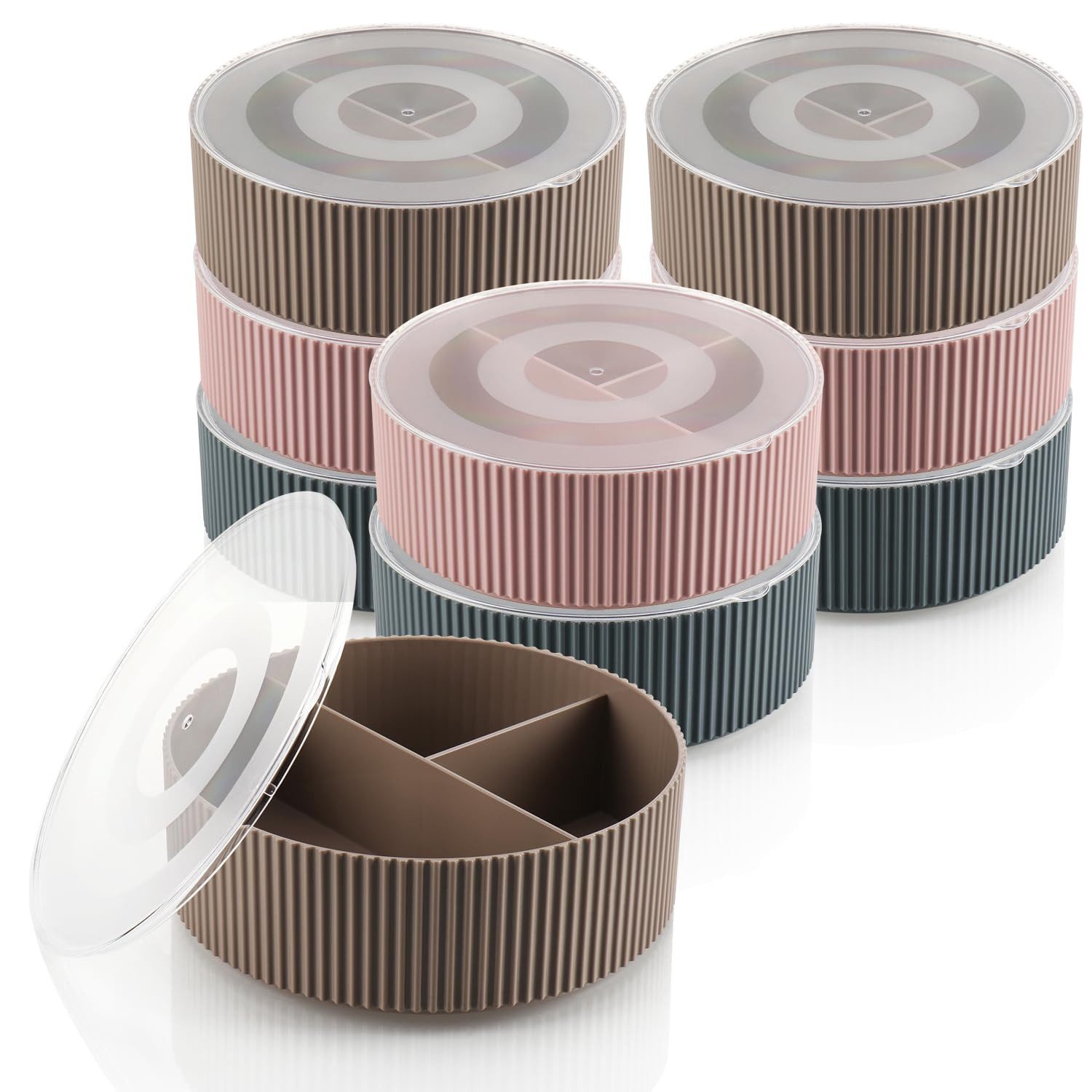 com-four Aufbewahrungsbox Organizer mit Deckel - Aufbewahrung von Kleinutensilien (9 St), Ordnungsboxen für Schmuck, Kosmetik, Nähzeug