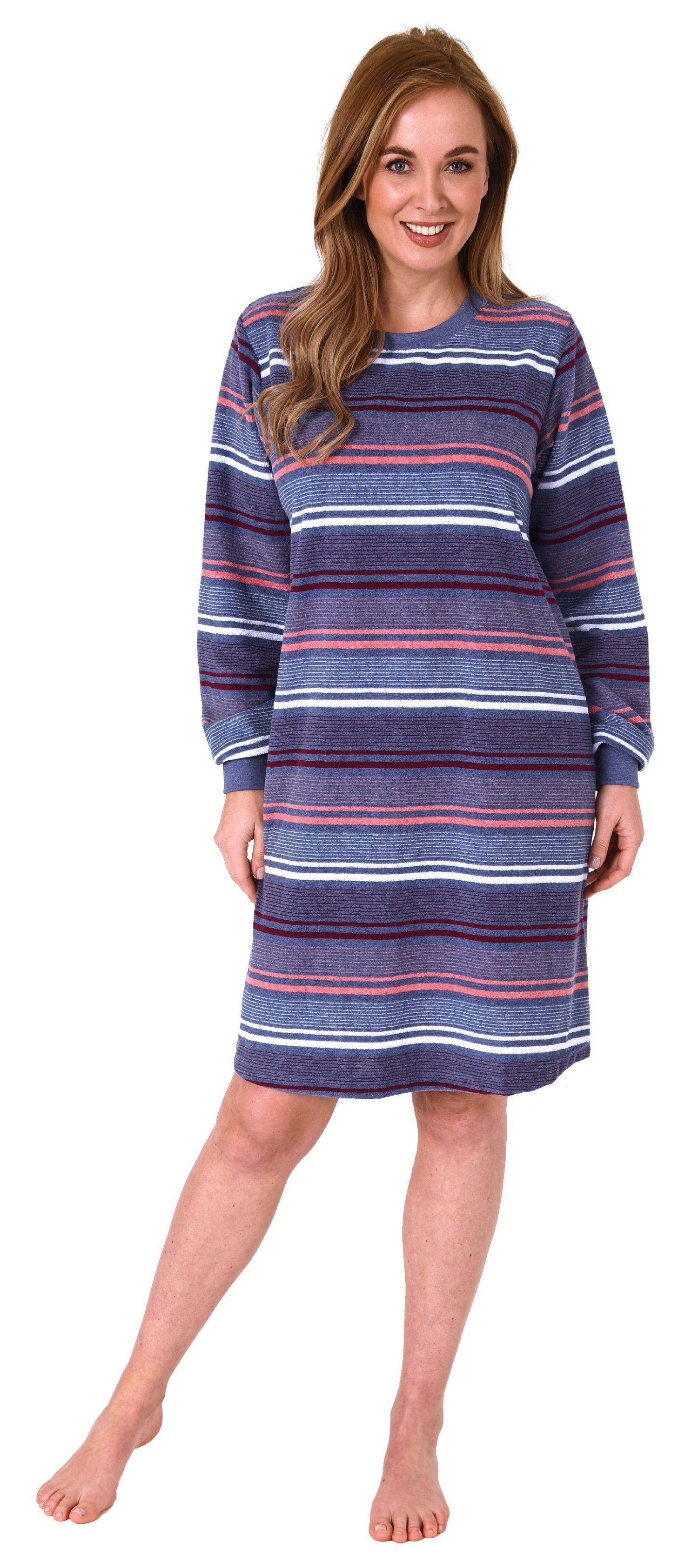 Normann Nachthemd »Damen Frottee Nachthemd mit Bündchen in Streifendesign -  auch in Übergrössen - 212 213 235« online kaufen | OTTO
