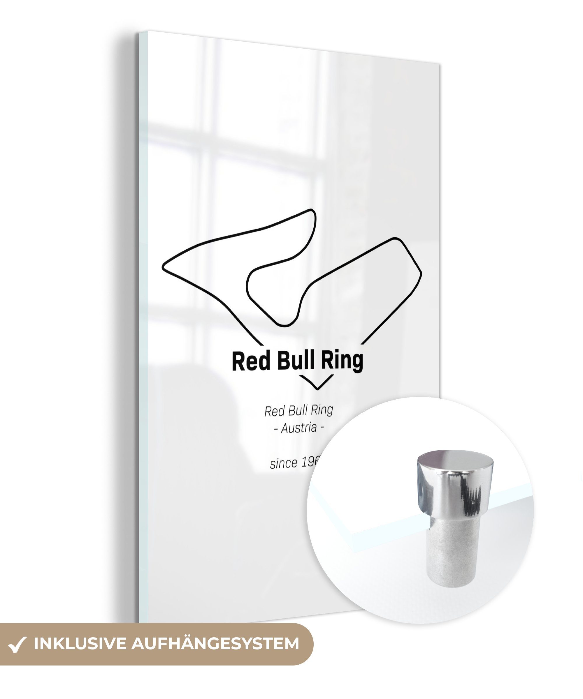 MuchoWow Acrylglasbild Red Bull Ring Bilder Glas Glasbilder - Glas - - auf auf (1 Rennstrecke, Formel St), Wandbild 1 Foto Wanddekoration - 