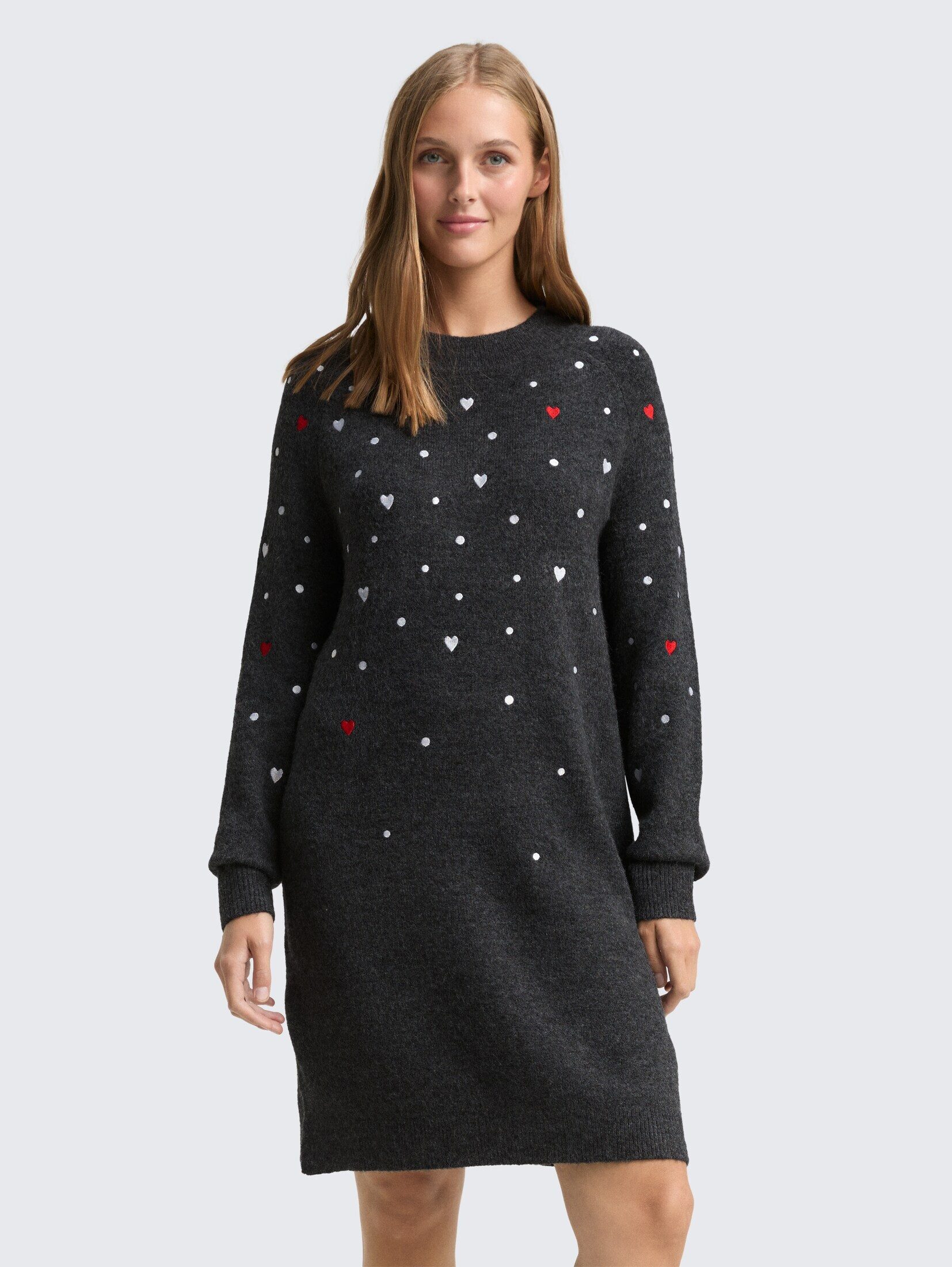 TOM TAILOR Denim Sommerkleid Kleider & Jumpsuits Mini-Kleid mit Herz-Sticke günstig online kaufen