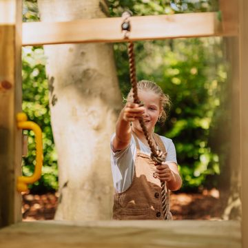 FATMOOSE Klettergerüst JazzyJungle mit Schaukel & Rutsche mit Spielhaus, 10-jährige Garantie*, riesiger integrierter Sandkasten