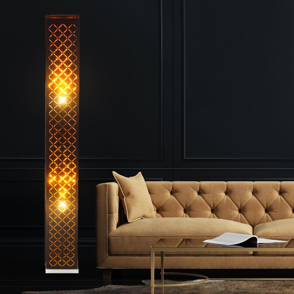 etc-shop LED Stehlampe, Leuchtmittel im Wohn inklusive, Fluter Zimmer schwarz Lampe Design Decken Leuchte Steh Stand Warmweiß